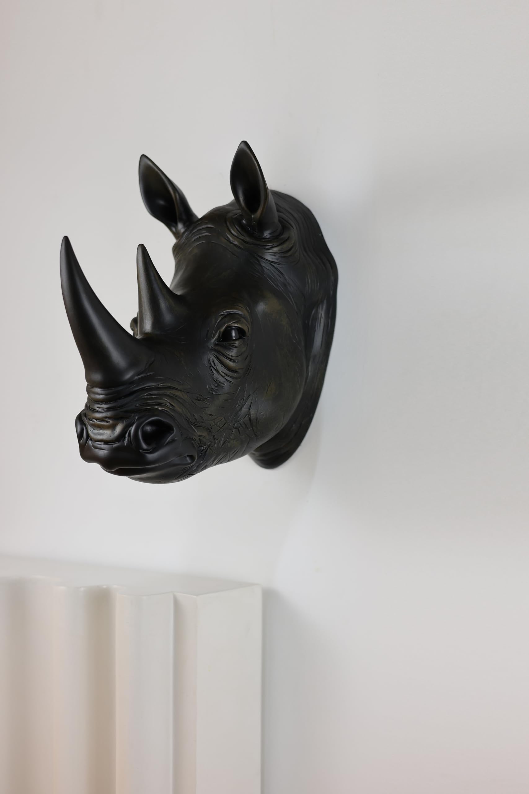 Hi-Line Gift Ltd 75642-B Rhinoceros Head Wall Mount Art Black Color