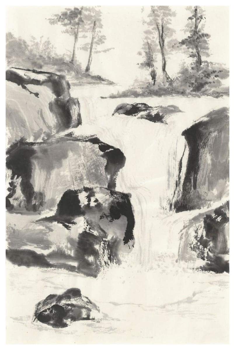 Sumi Waterfall II -Paper Art-42x62”