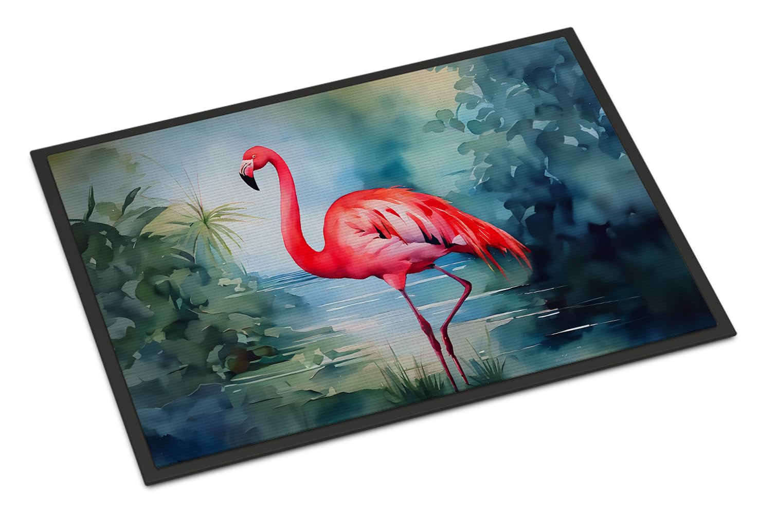 Carolines Treasures DAC2861JMAT Flamingo Doormat Front Door Mat Indoor Outdoor Rugs for Entryway, Non Slip Washable Low Pile, 24H X 36W