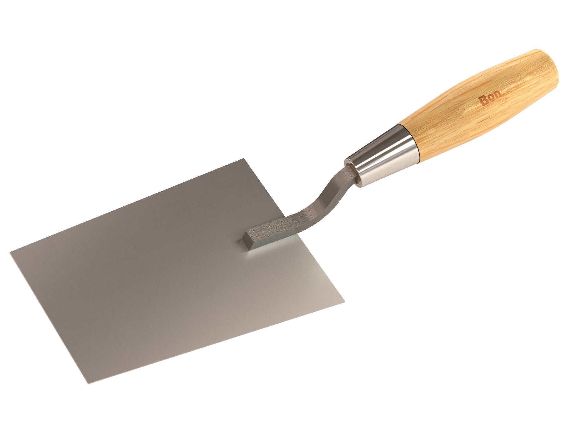 Bon 13-309 Bucket Trowel - Stainless Steel 7-inch X 4 7/8-inch To 3 5/8-inch Wood Handle