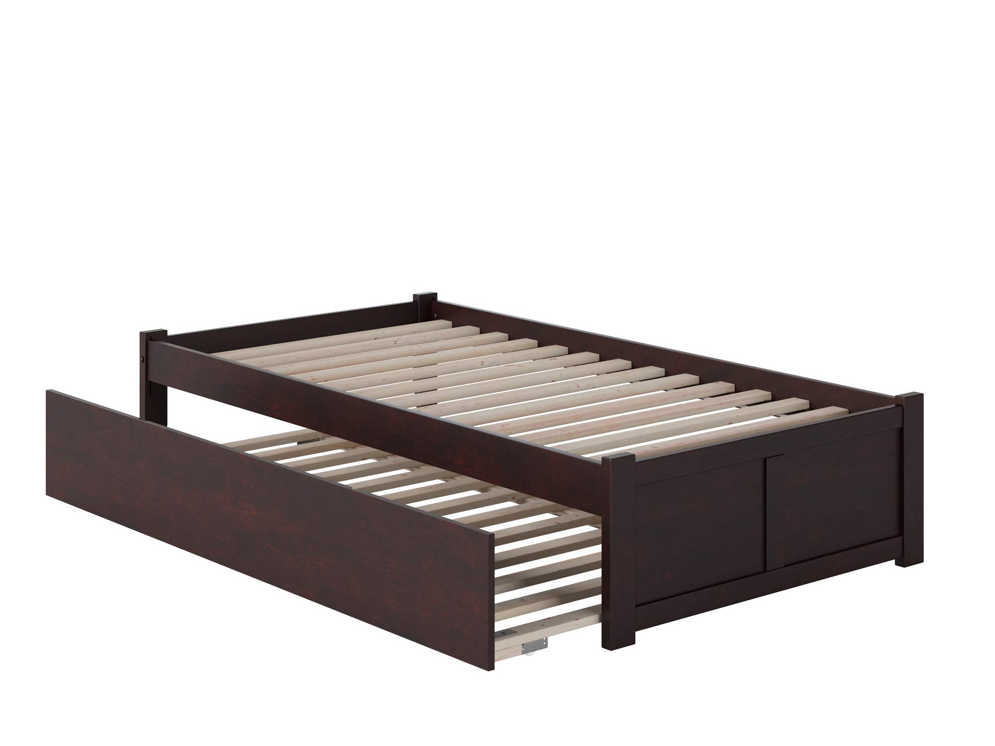 Concord Twin Extra Long Bed with Footboard and Twin Extra Long Trundle in Espresso