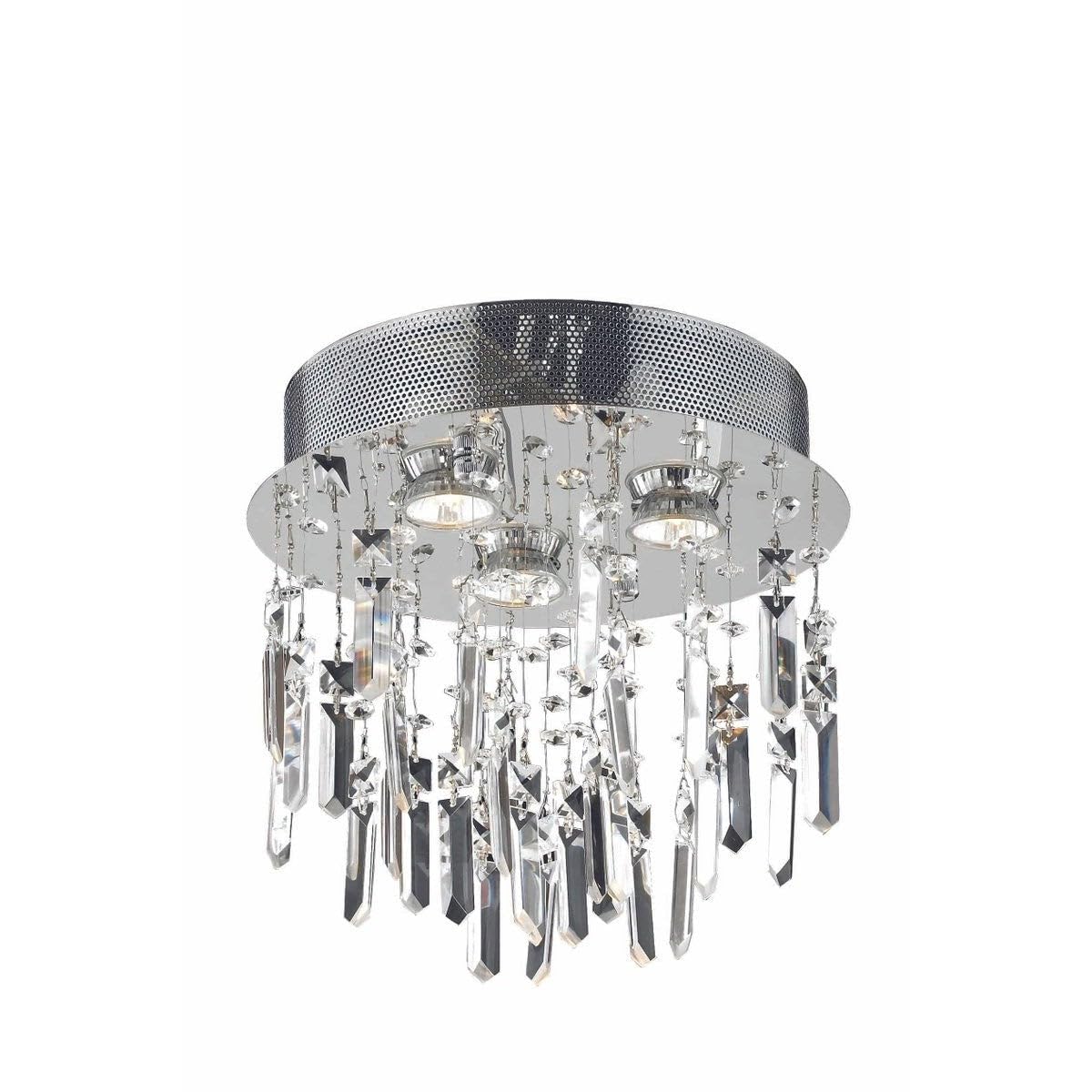 Elegant Lighting V2006F13Sc/Rc Galaxy - Three Light Flush Mount, Crystal Style Options: Clear Royal Cut