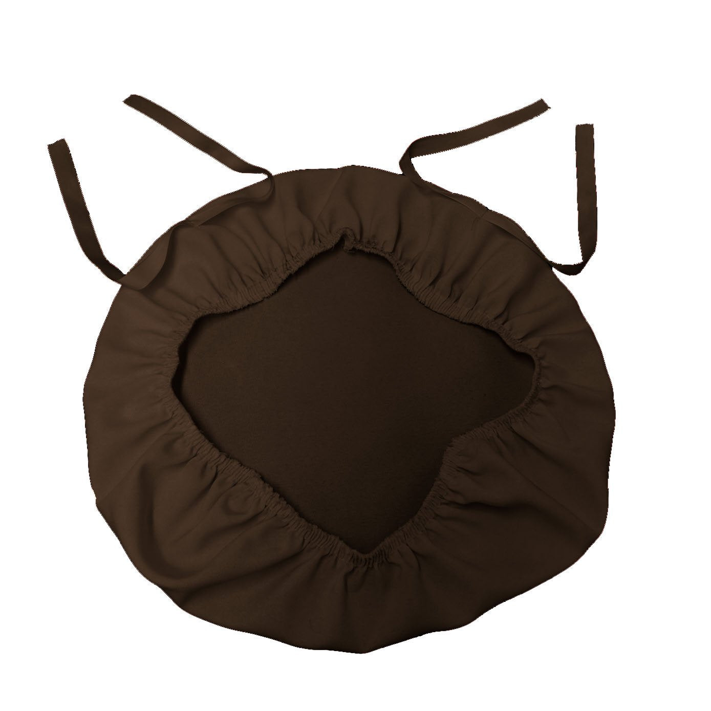 LA Linen Pack-4 Polyester Poplin Chiavari Chair Cushion Cover , Brown