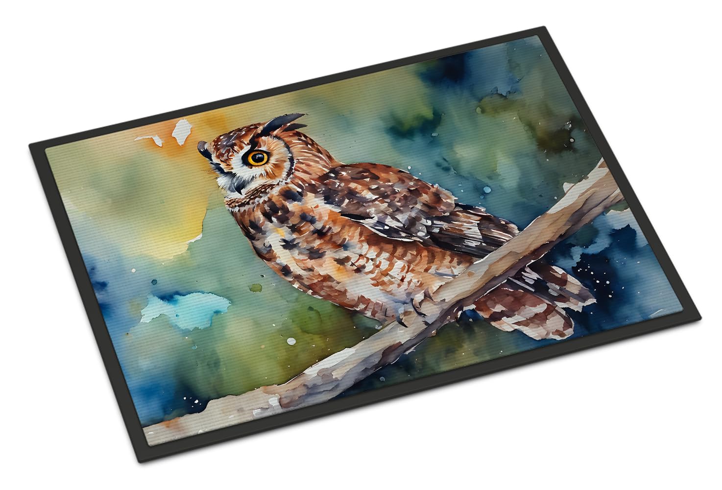 Carolines Treasures DAC3279MAT Tawny Owl Doormat Front Door Mat Indoor Outdoor Rugs for Entryway, Non Slip Washable Low Pile, 18H X 27W