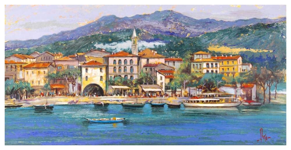 Paese sul Lago-Paper Art-62x32”