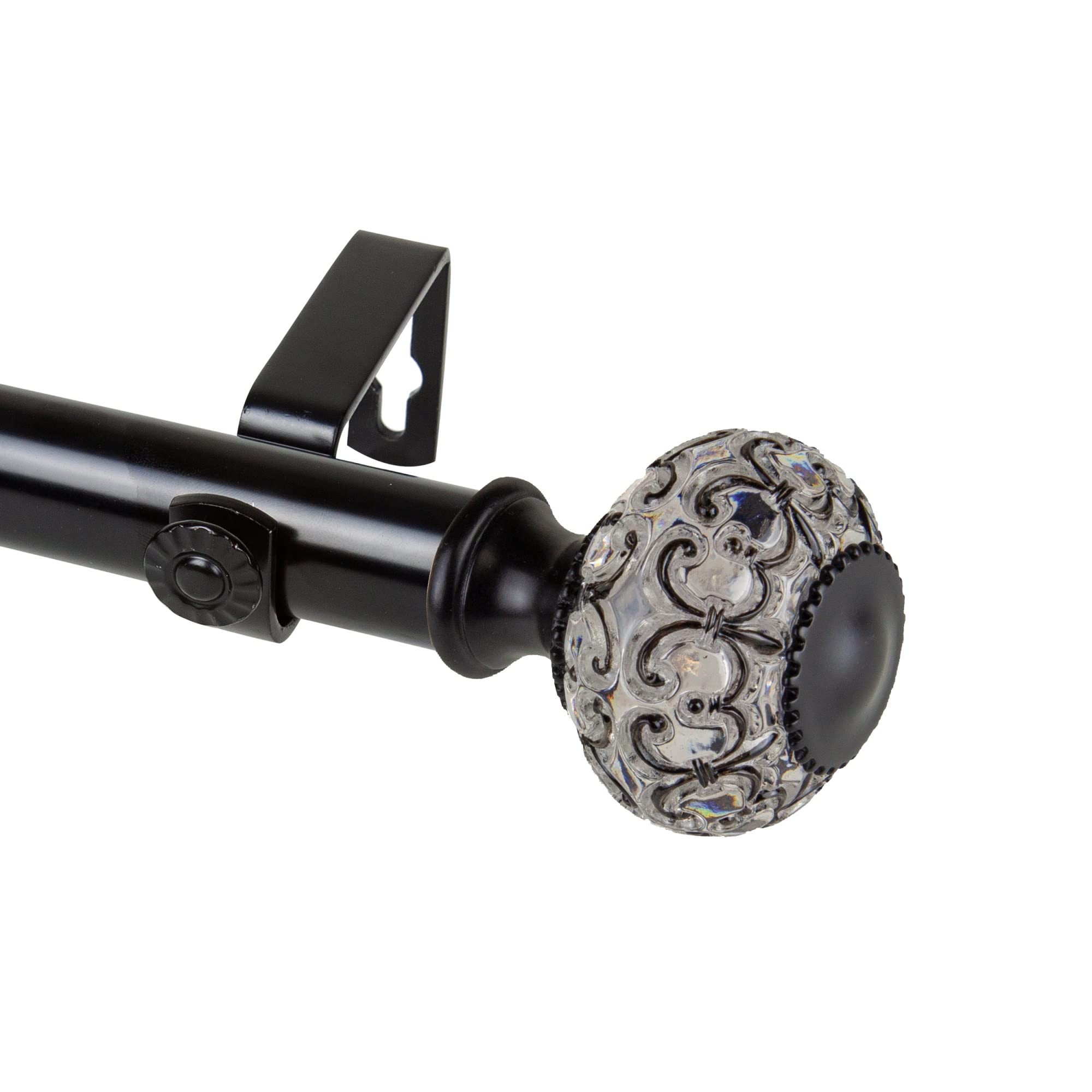 Elyse Curtain Rod 1 OD 28-48 inch  - Black