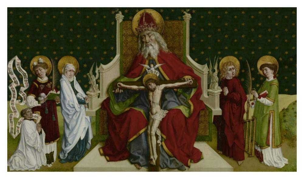 The Trinity with the Virgin, Saints John the Evangelist, Stephen and Lawrence and a Donor-Paper Art-42x25”