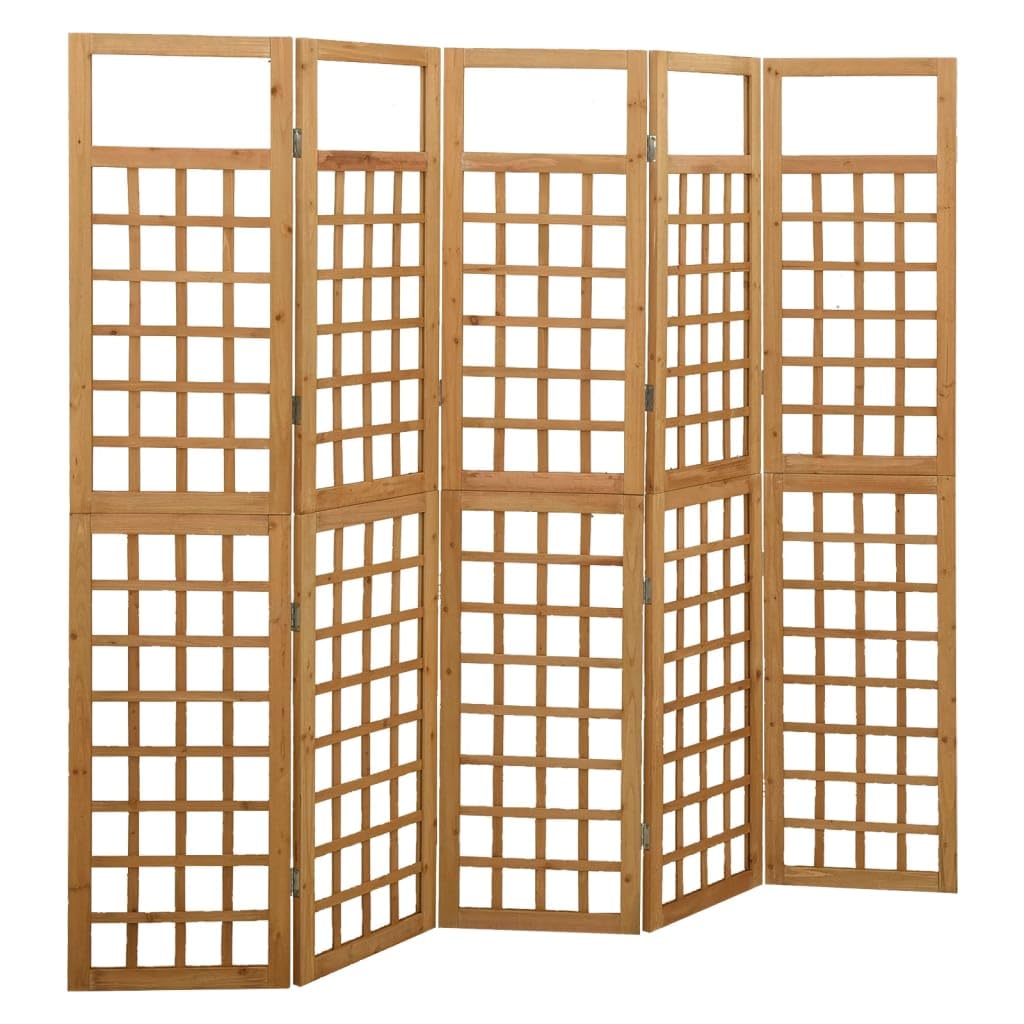 vidaXL 5-Panel Room Divider/Trellis Solid Fir Wood 79.3x70.9"