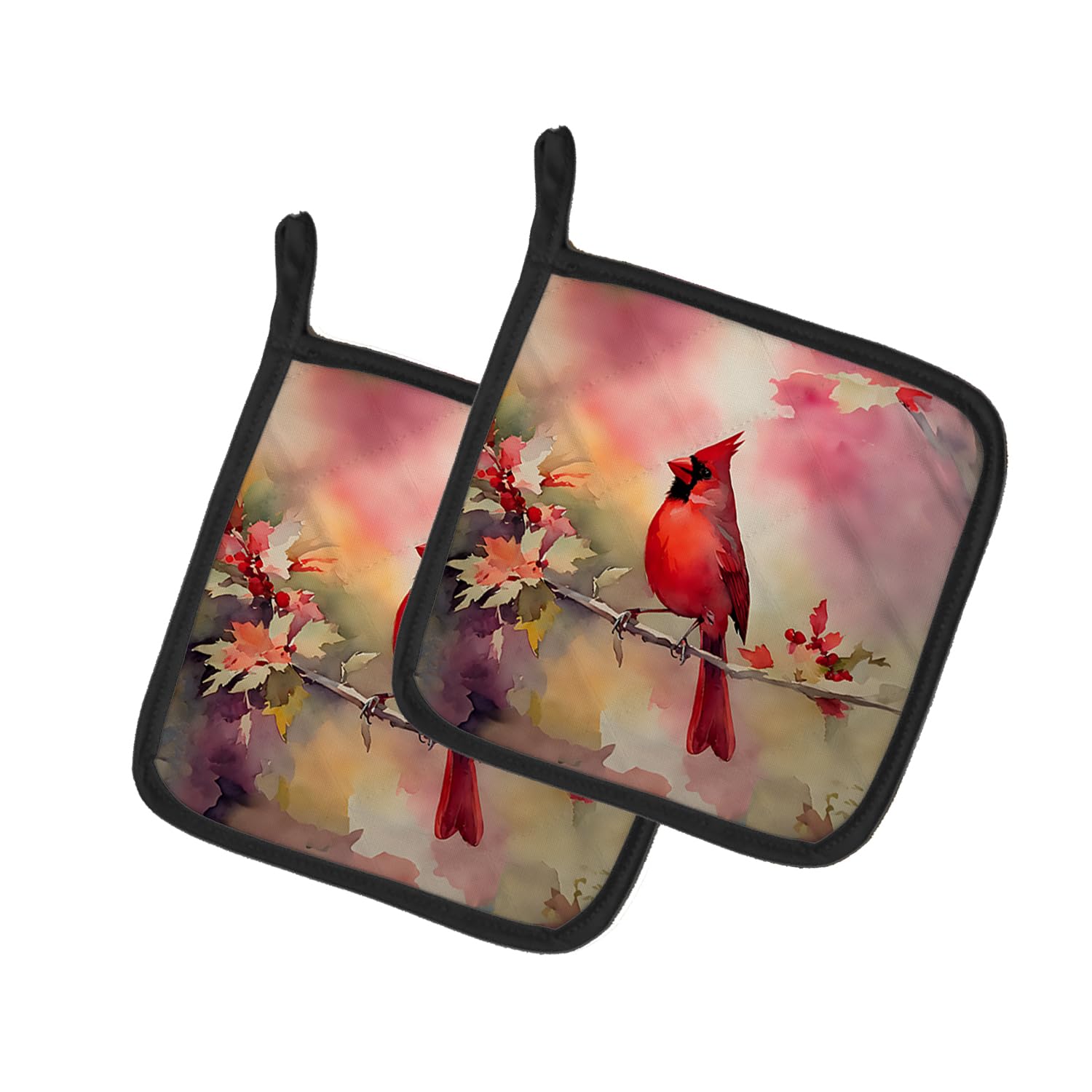 Cardinal Pair of Pot Holders