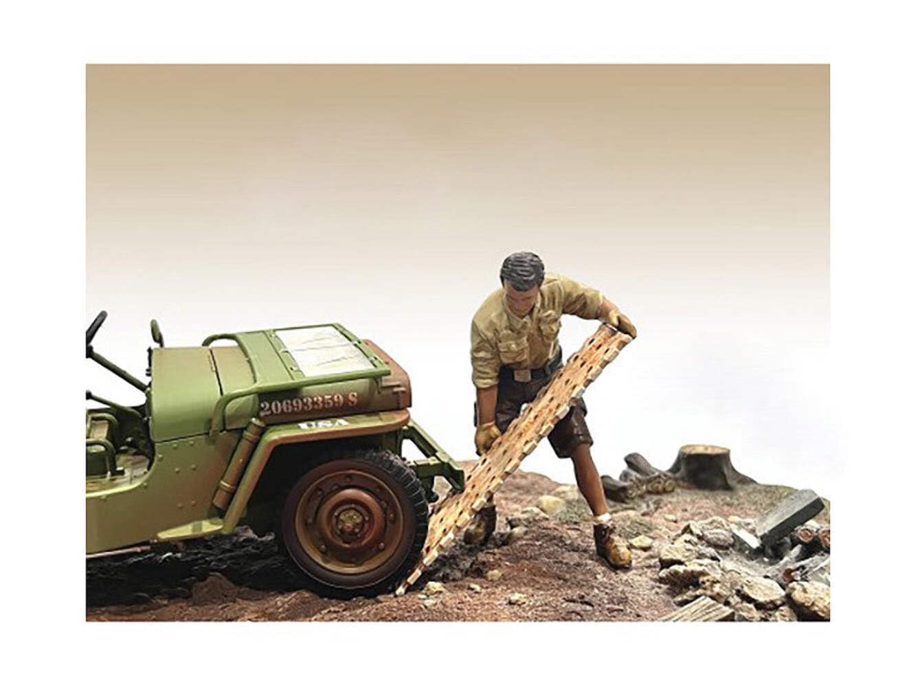 4X4 Mechanic Figure 8 with Board Accessory for 1/18 Scale Models by American Diorama