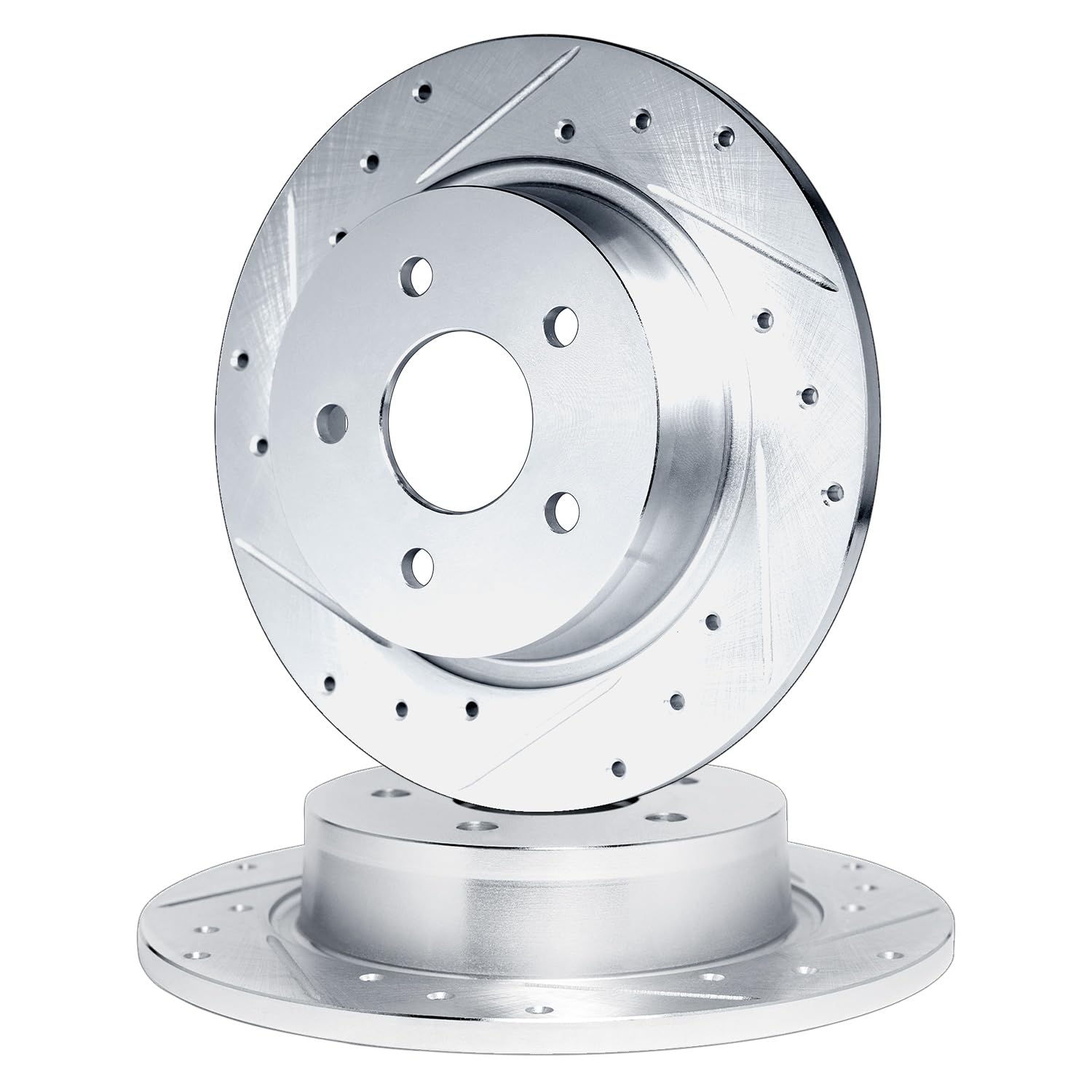 R1 Concepts Drilled and Slotted Silver Disc Brake Rotor Set WGPN1-75028