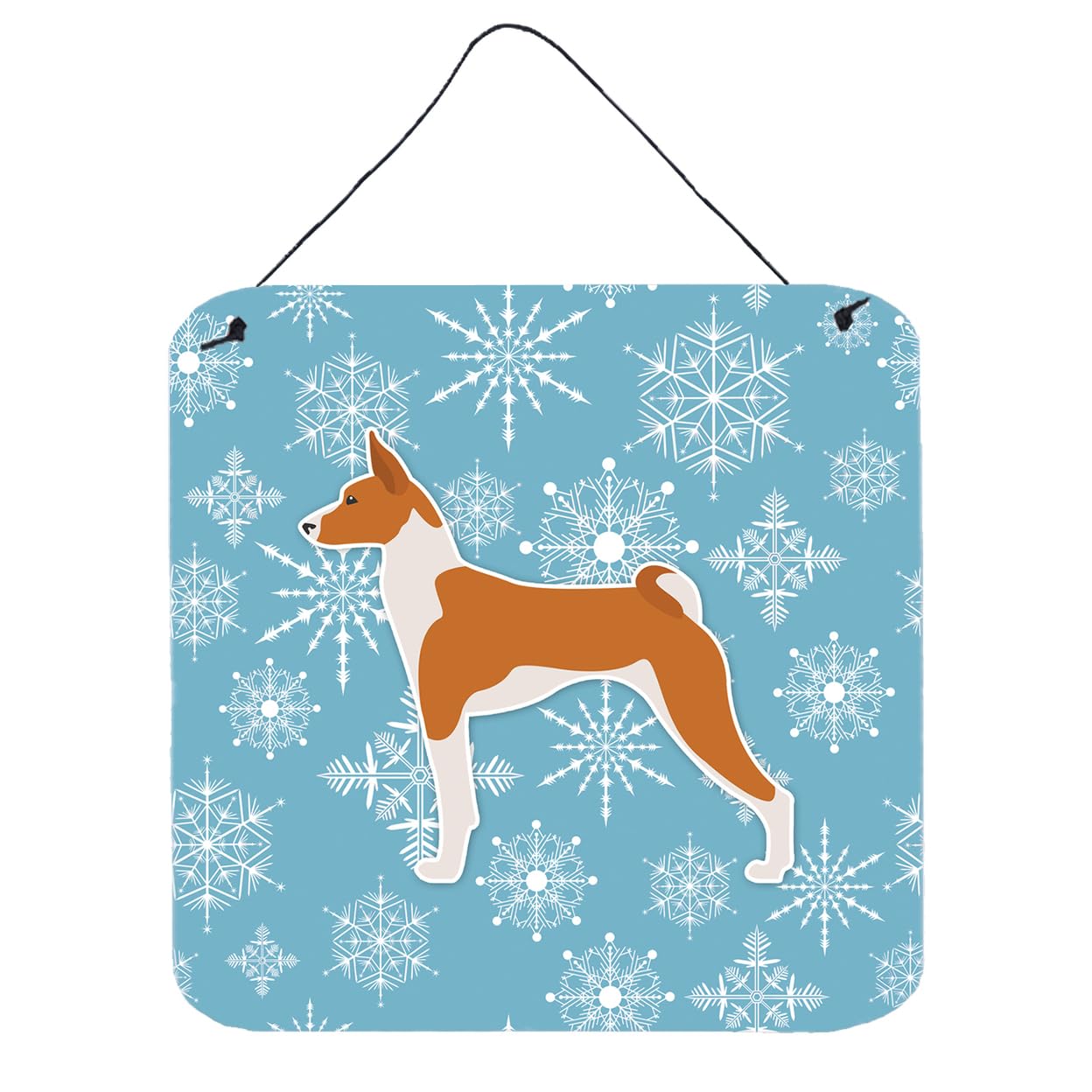 Winter Snowflake Design with Dog Art Wall or Door Hanging Prints