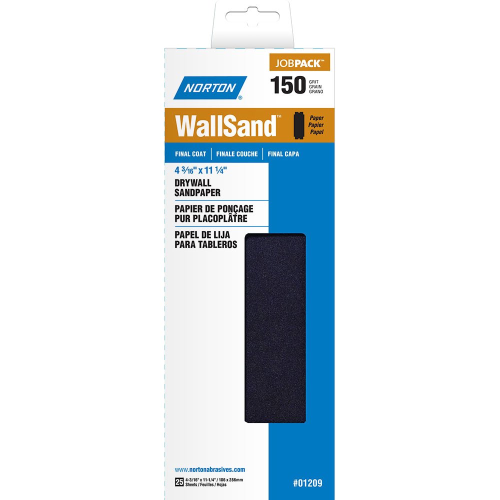 Norton 07660701209 Wallsand Die Cut Drywall Sanding Screen, 11 Length X 4-3/16 Width, P150D Grit, Very Fine Grade (Pack Of 2