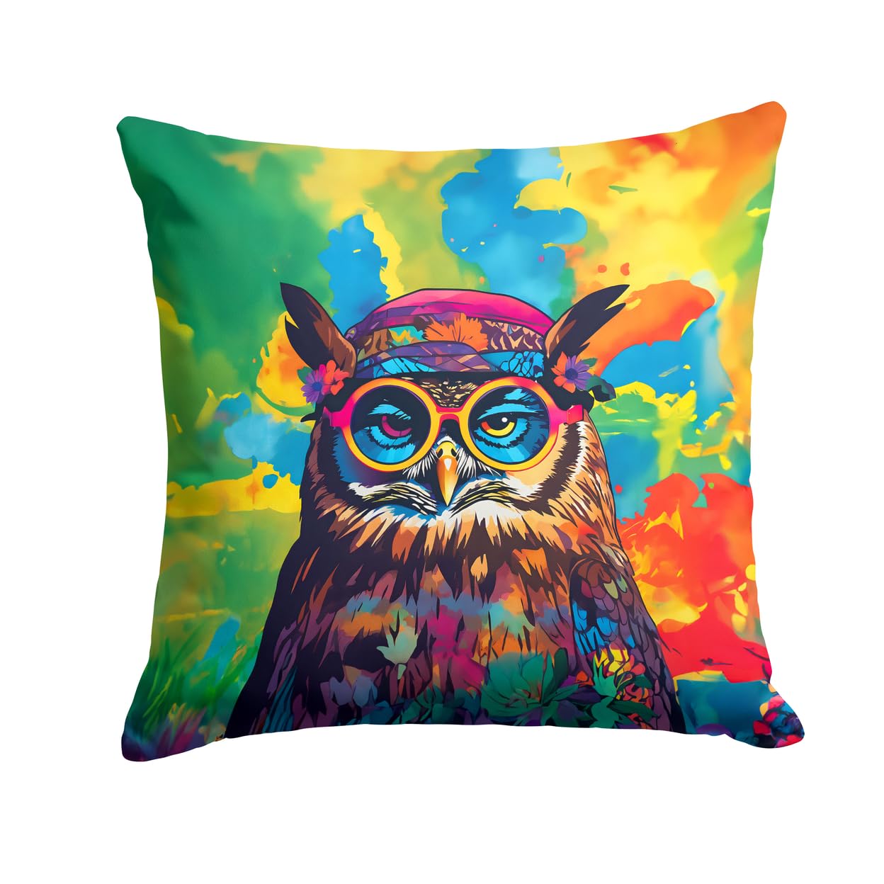 Hippie Animal Owl Throw Pillow