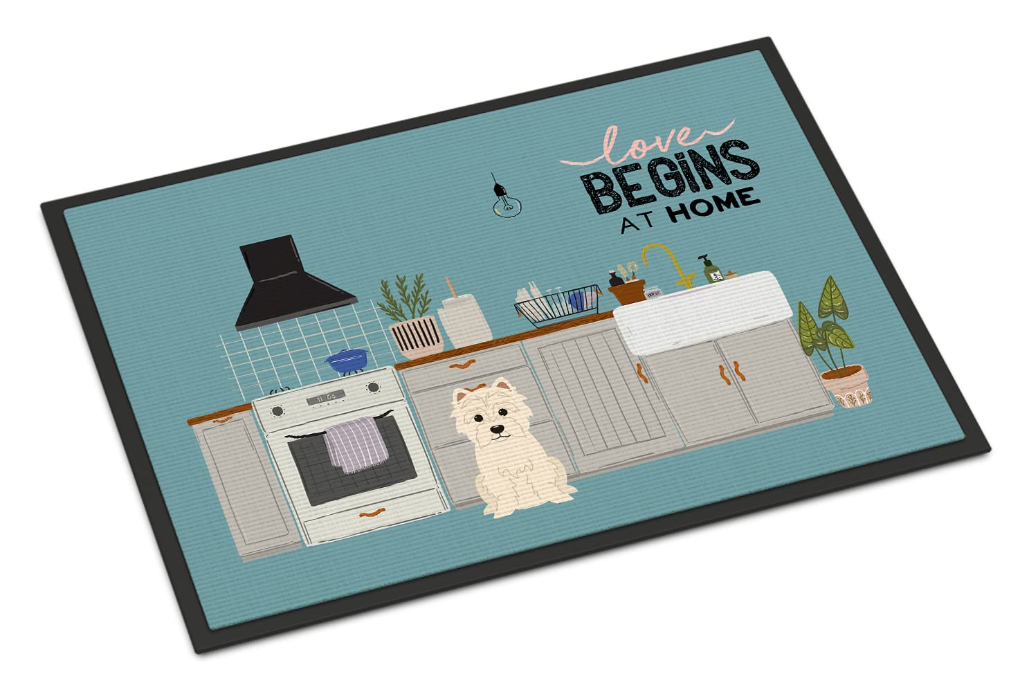 Westie Kitchen Scene Indoor or Outdoor Mat 24x36 CK7746JMAT