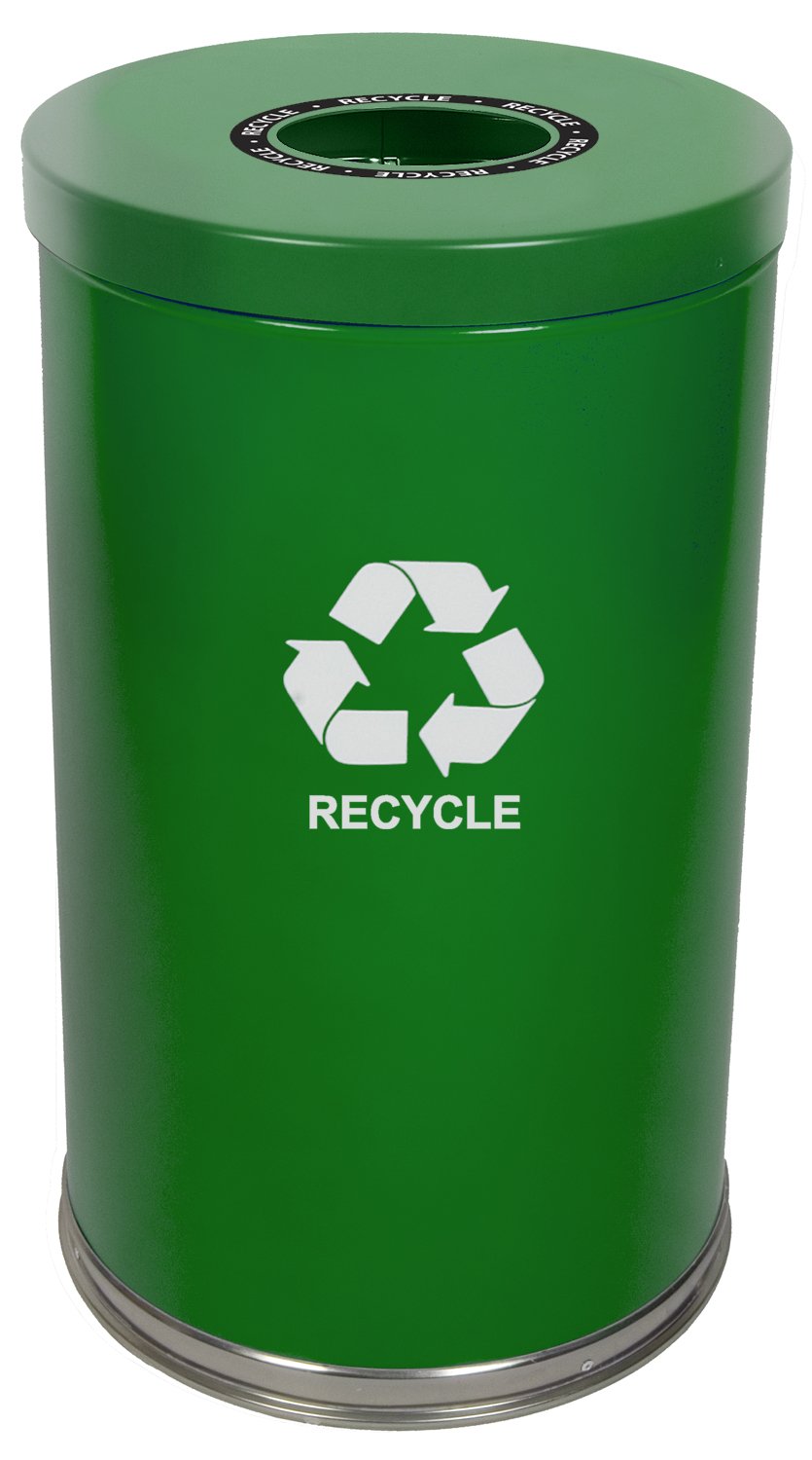 Witt Industries 18Rtgn-1H Emoti-Can Recycling Receptacle, Steel, 35 Gal, Green