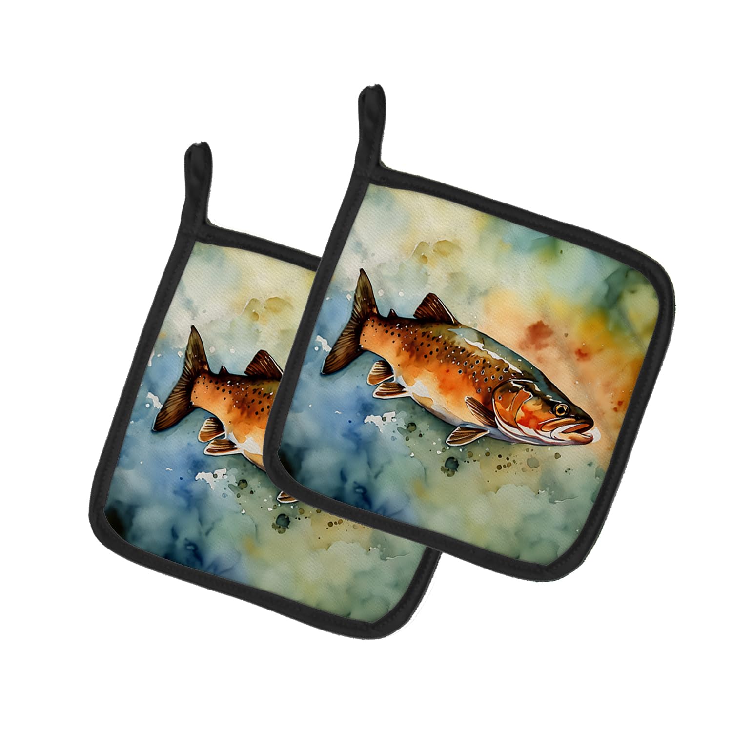 Brown Trout Pair of Pot Holders