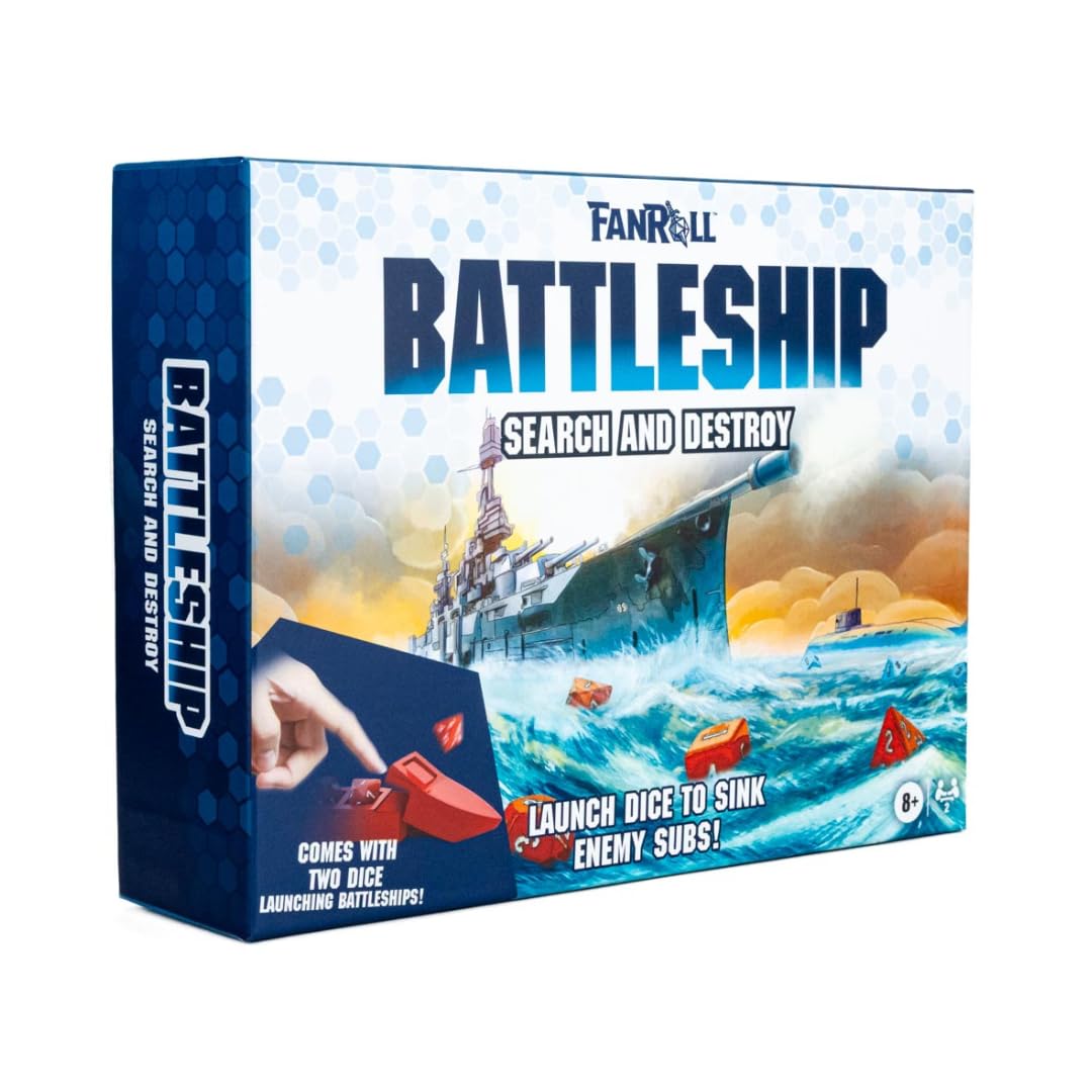 Fanroll Battleship Search and Destroy Board Game, Launch Dice to Sink Enemy Subs!