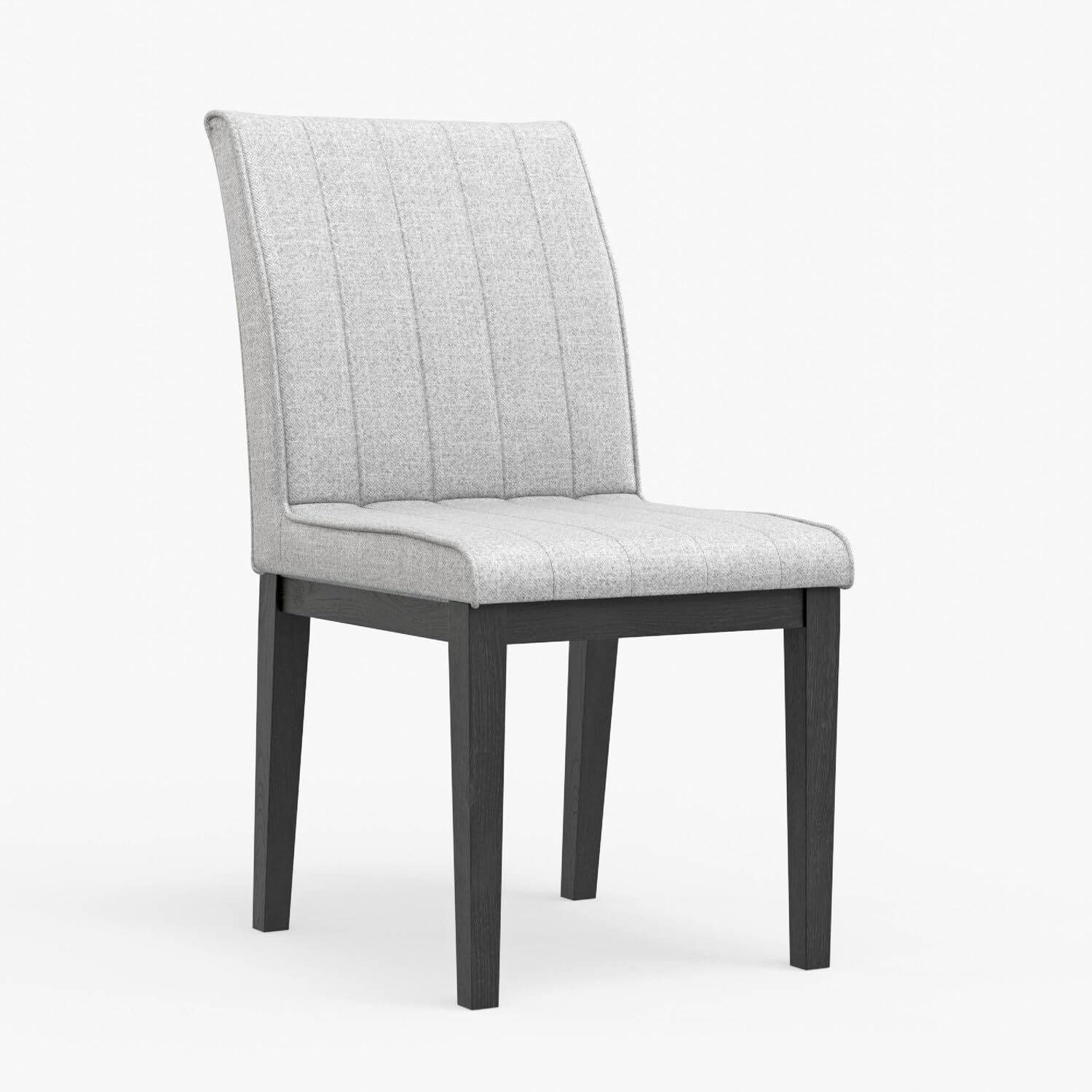 Vecy Dining Side Chair Set of 2, Channel Gray Fabric, Vintage Black
