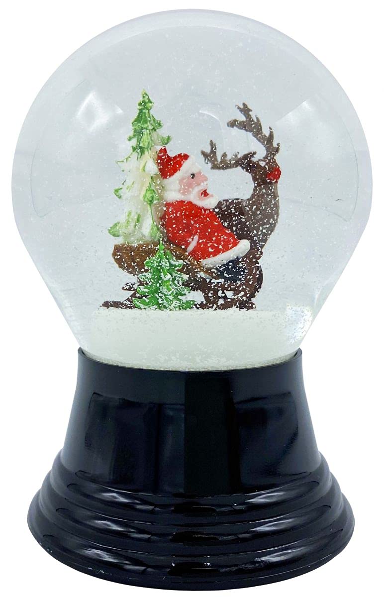 PR1503 -  Perzy Snowglobe - Medium Santa and Christmas Sleigh - 5H x 3?? x 3??