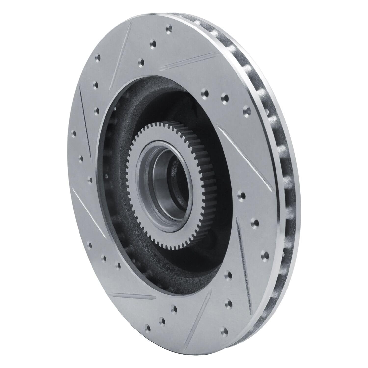 R1 Concepts Brake Rotor Drilled and Slotted Silver EDZ-40073R