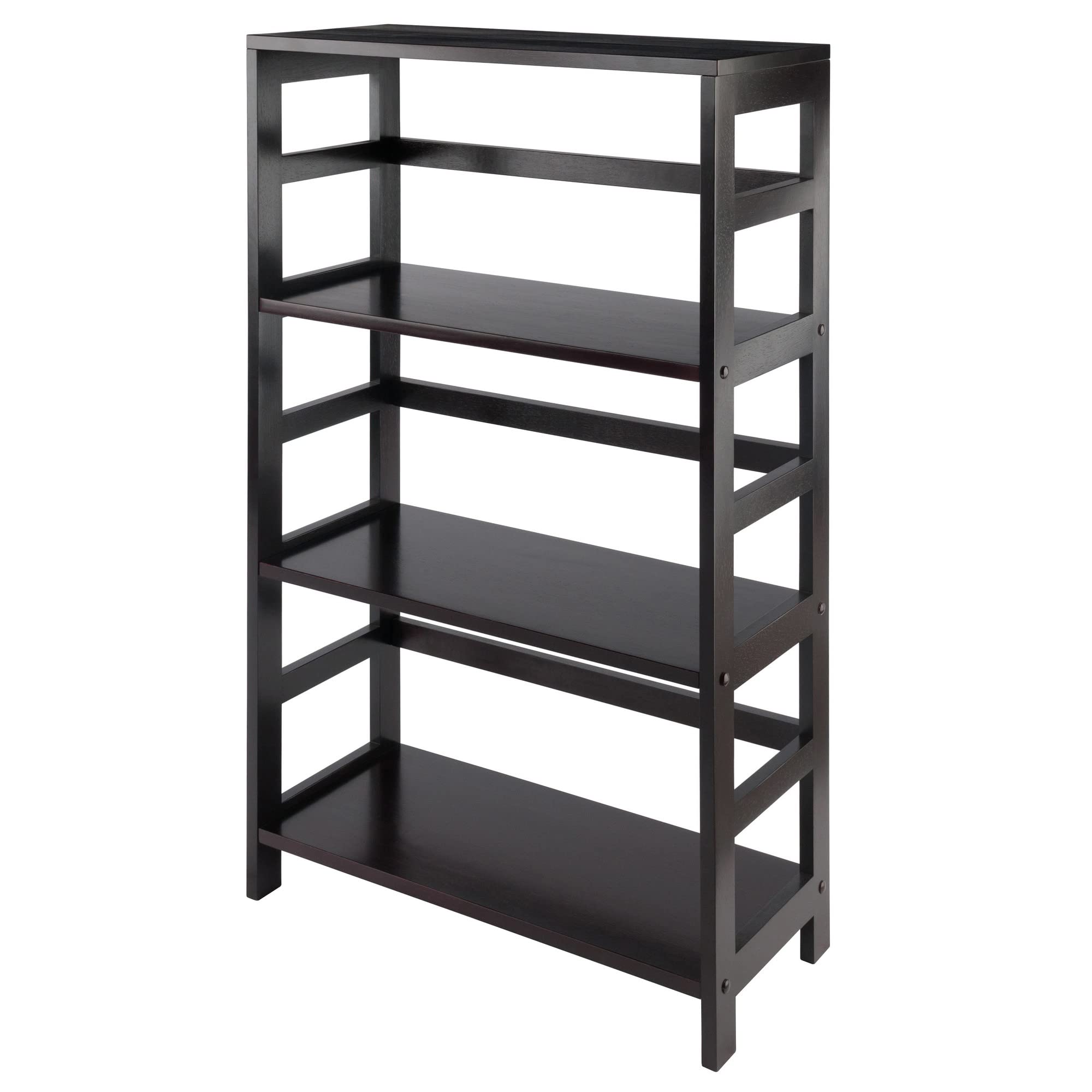 Casafoyer Espresso 3-Tier Wood Shelving Unit - Stylish Storage Solution ( Pack of 2 )