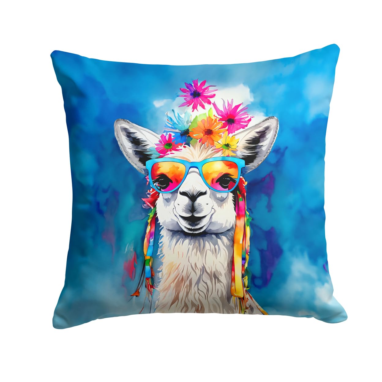 Hippie Animal Llama Throw Pillow