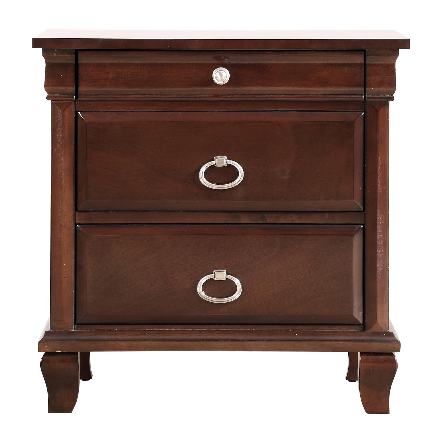 Triton 3-Drawer Cappuccino Nightstand (27 in. H x 17 in. W x 26 in. D)
