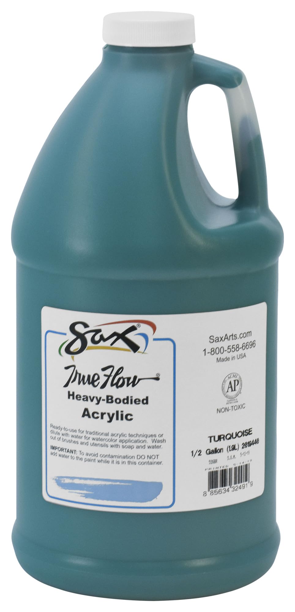 Sax Heavy Body Acrylic Paint, 1/2 Gallon, Turquoise