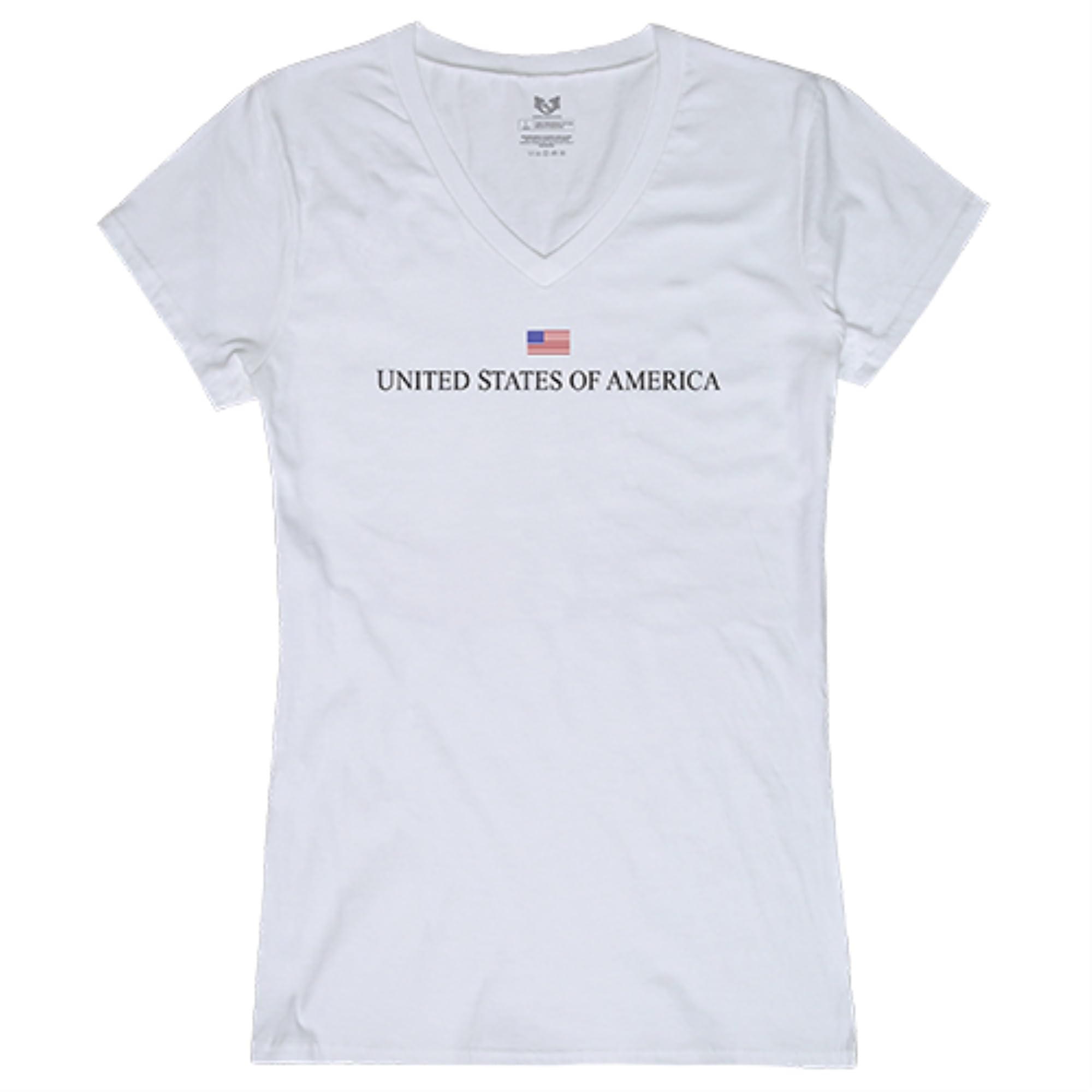 Graphic V-Neck, USA, White, M