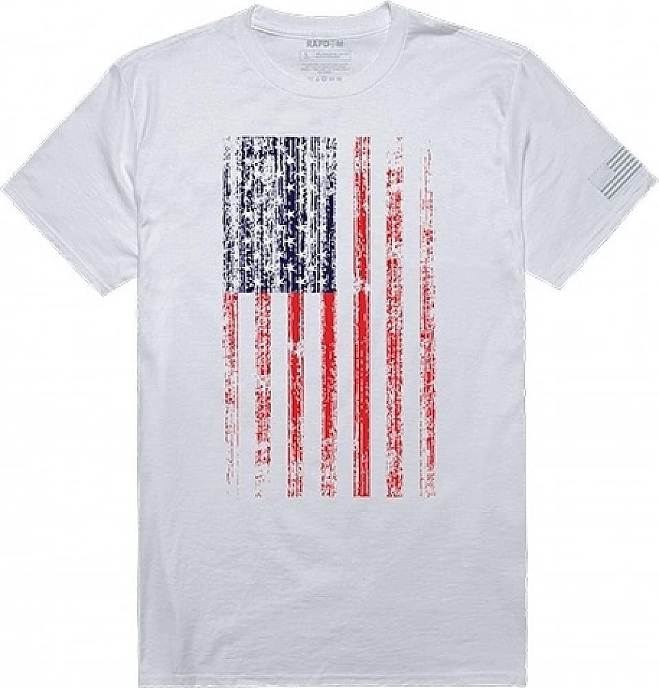 Tac. Graphic T, Distressed Flag, White, 2X