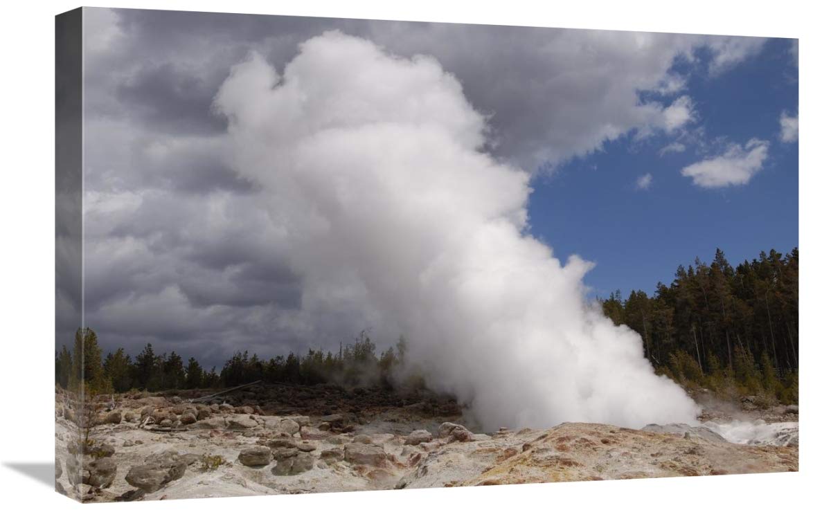 Steamboat Geyser along Back Basin loop, Yellowstone National Park, Wyoming-Canvas Art-24x16”