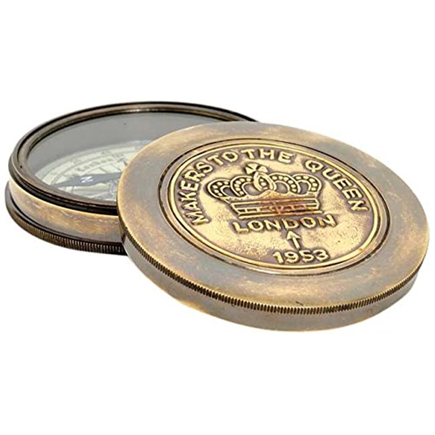 Makers to the Queen Compass w leather case