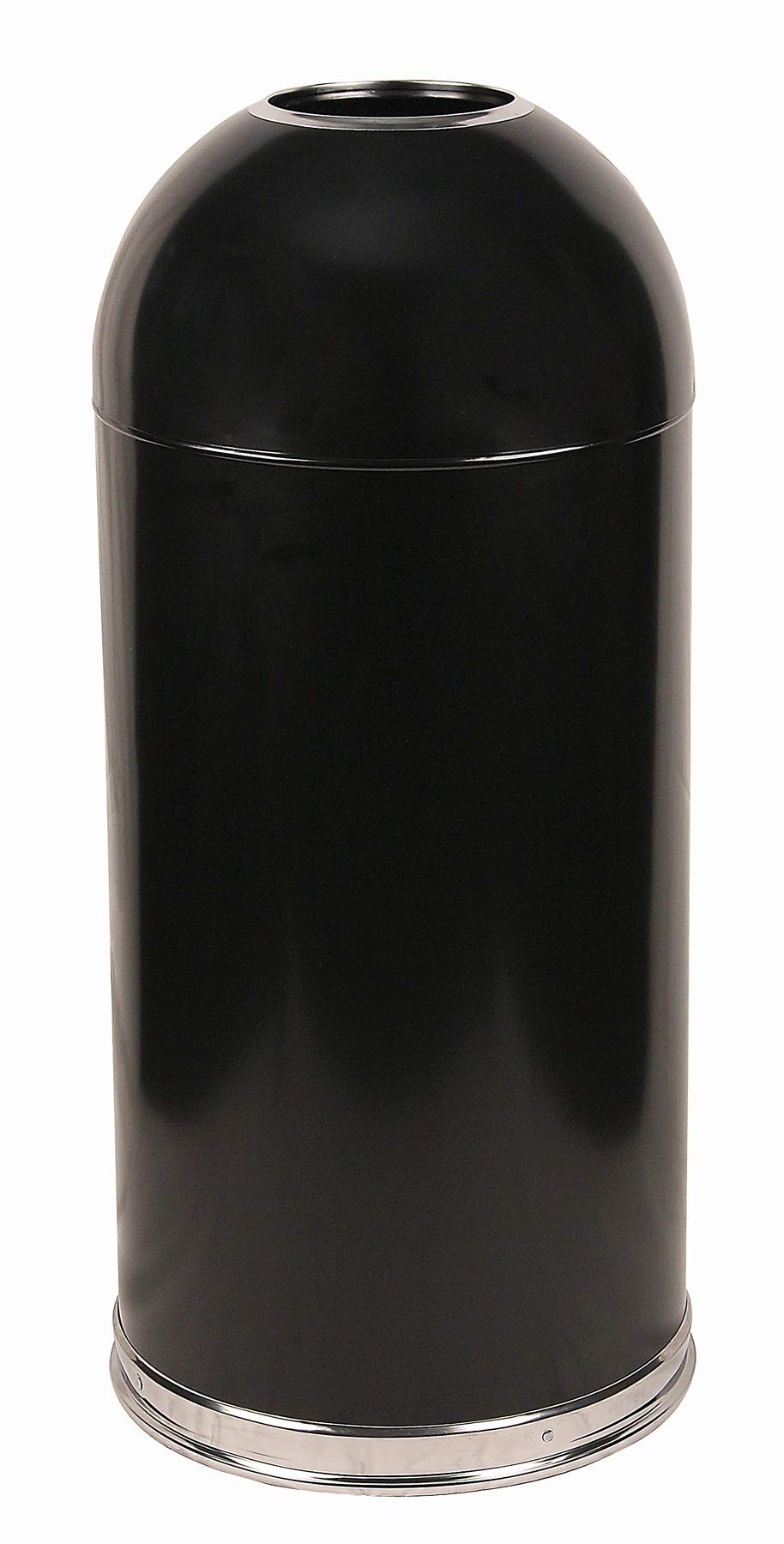 Witt Industries 415Dtbk Steel 15-Gallon Standard Open Top Indoor Waste Receptacle With Galvanized Liner, Round, 15 Diameter X 