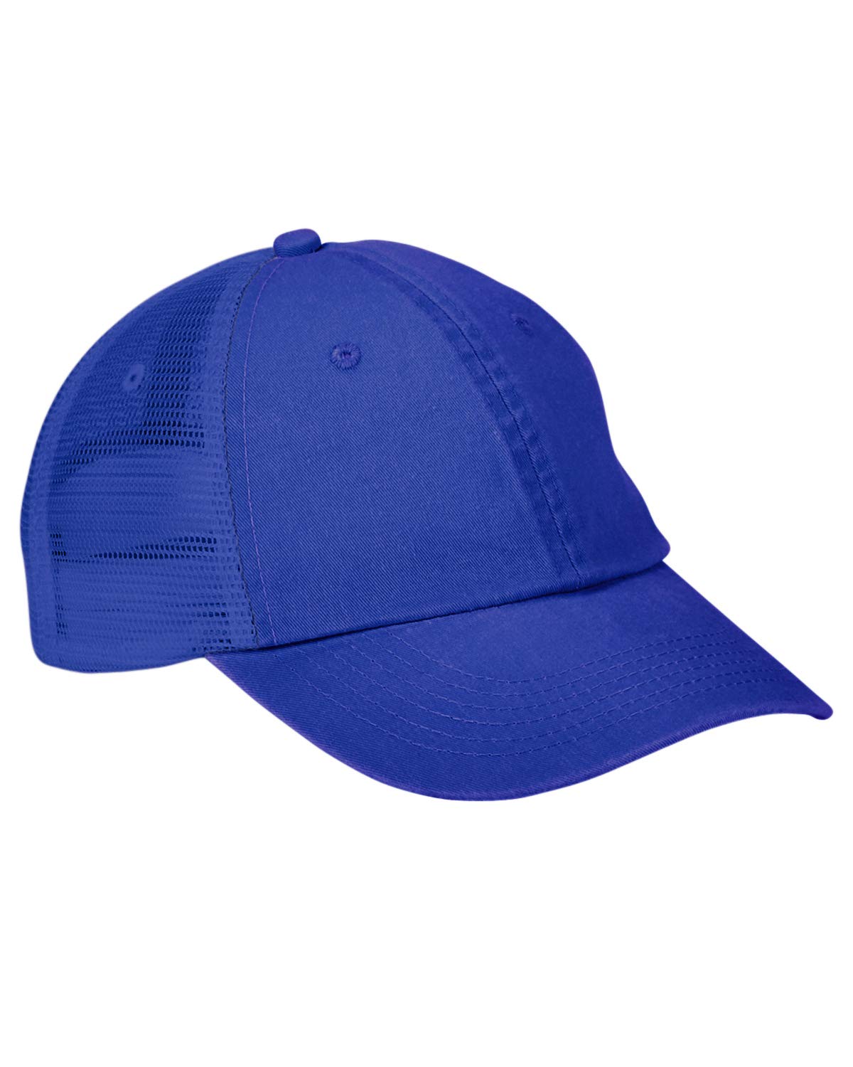 VB101 | VIBE- Cotton mid-weight twill crown and visor with nylon mesh back panels, six panel, unstructured, low-profile cap with heavy enzyme wash and dyed to match snap back cloure. - ROYAL