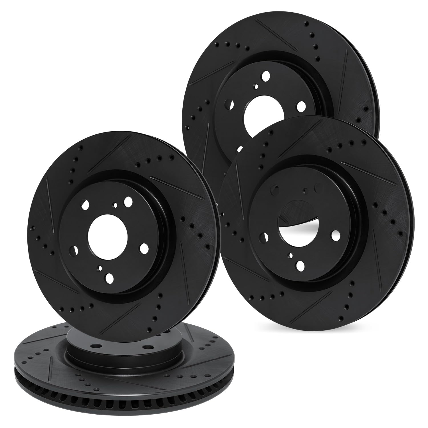 R1 Concepts Drilled and Slotted Black Disc Brake Rotor Set WHPN2-11015