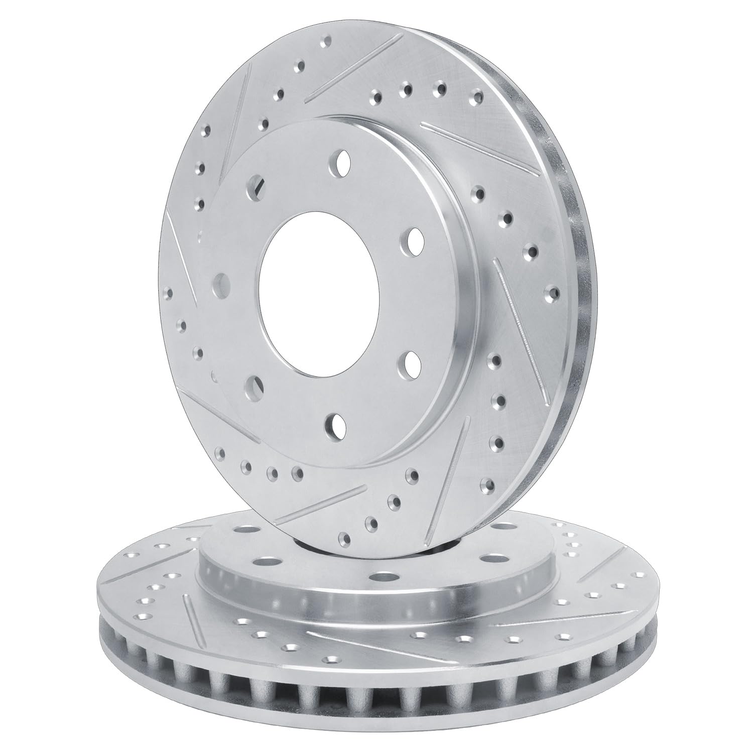 R1 Concepts Drilled and Slotted Silver Disc Brake Rotor Set WGPN1-54097