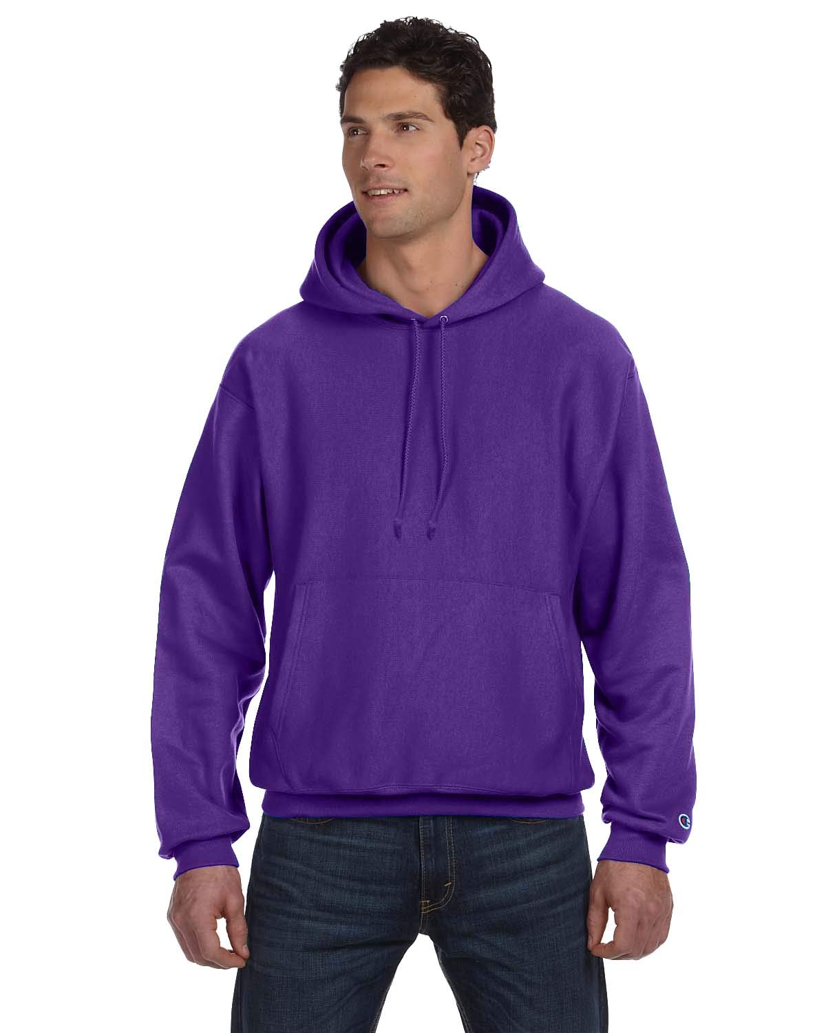 Champion Reverse Weave Hooded Sweatshirt - Purple, M