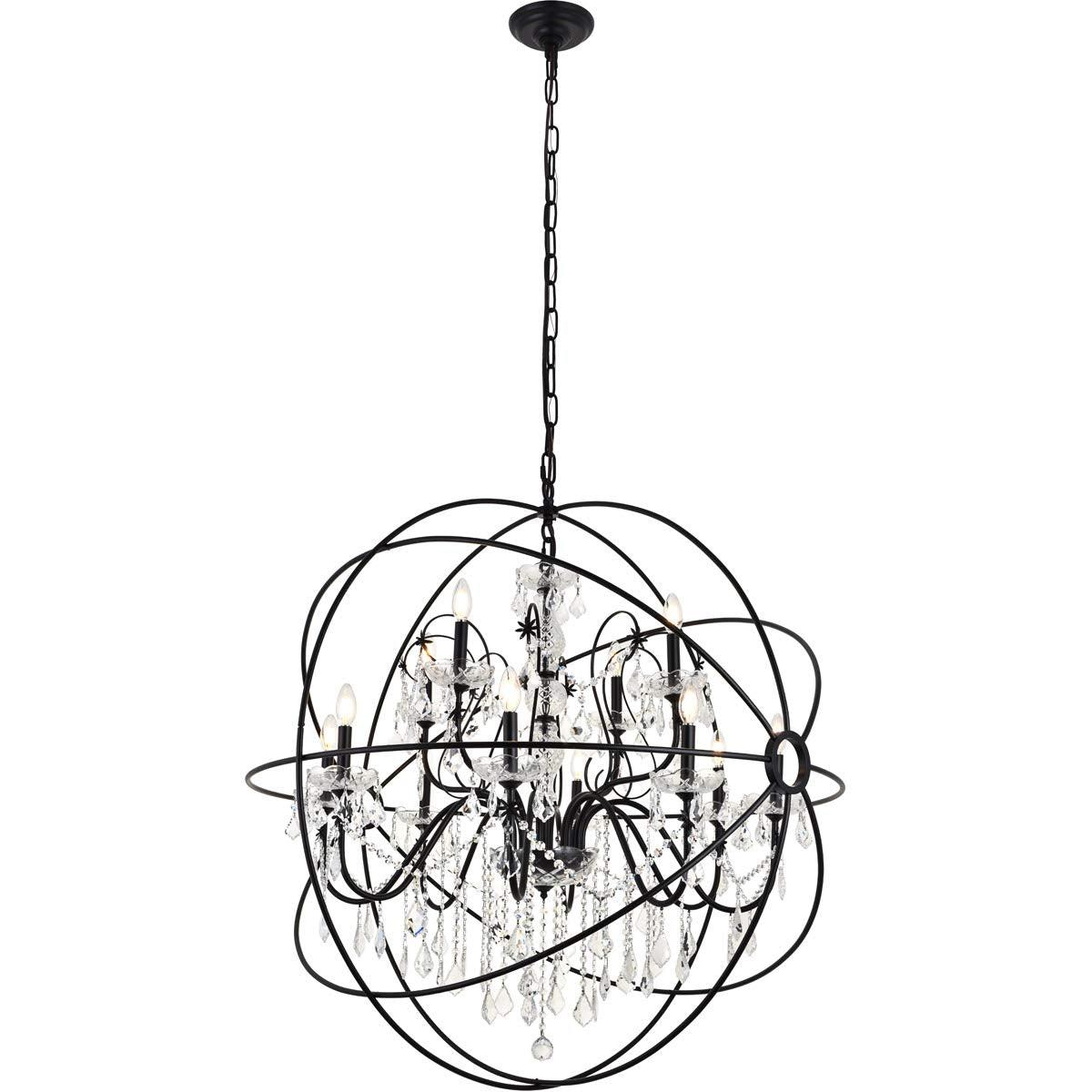 Cordelia 12 Light black Crystal Pendant