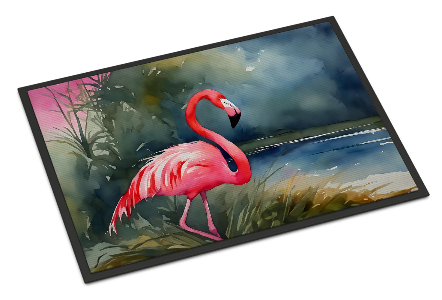 Carolines Treasures DAC2863JMAT Flamingo Doormat Front Door Mat Indoor Outdoor Rugs for Entryway, Non Slip Washable Low Pile, 24H X 36W