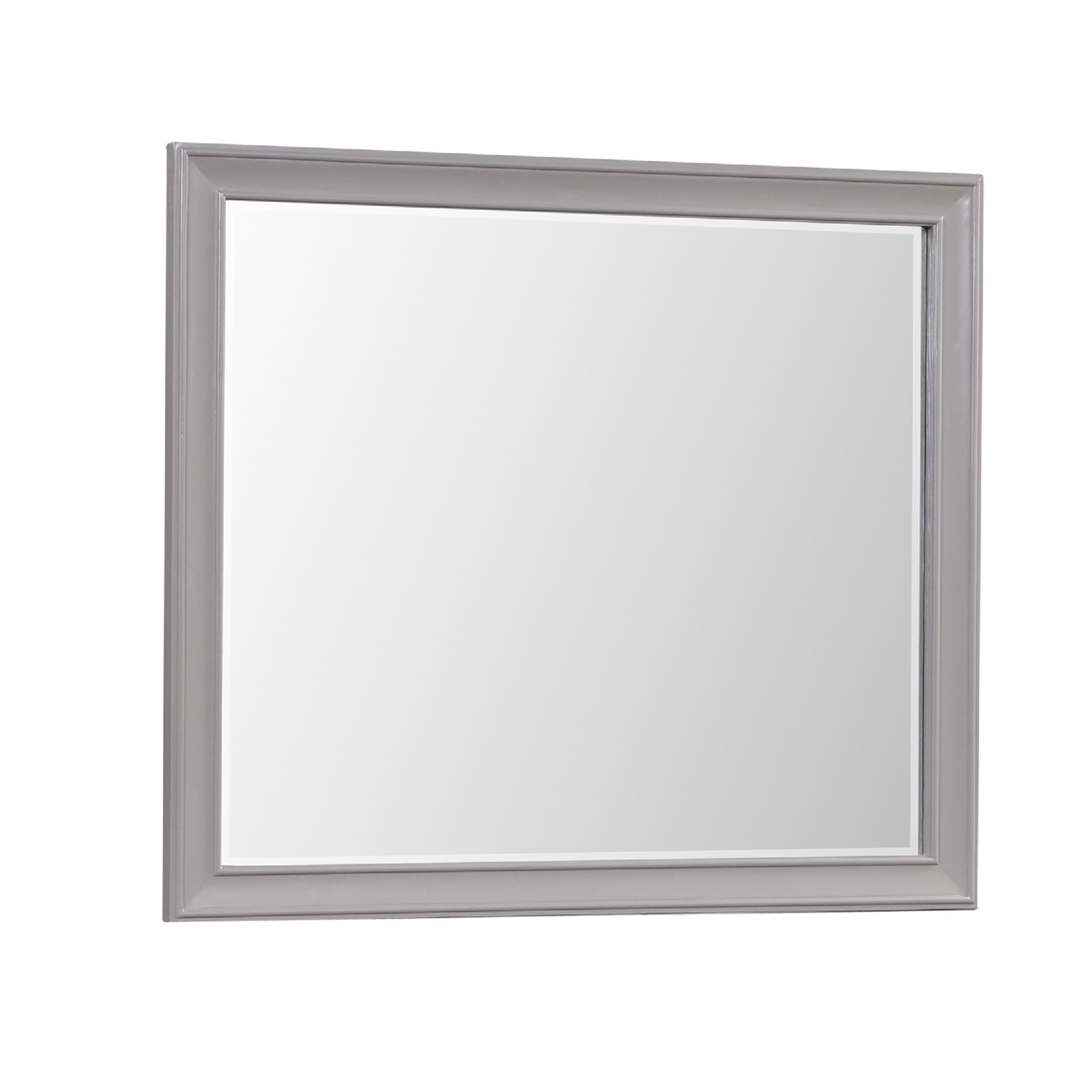 Limi Dresser Mirror, Brushed Gray Solid Acacia Wood, 43 Inch