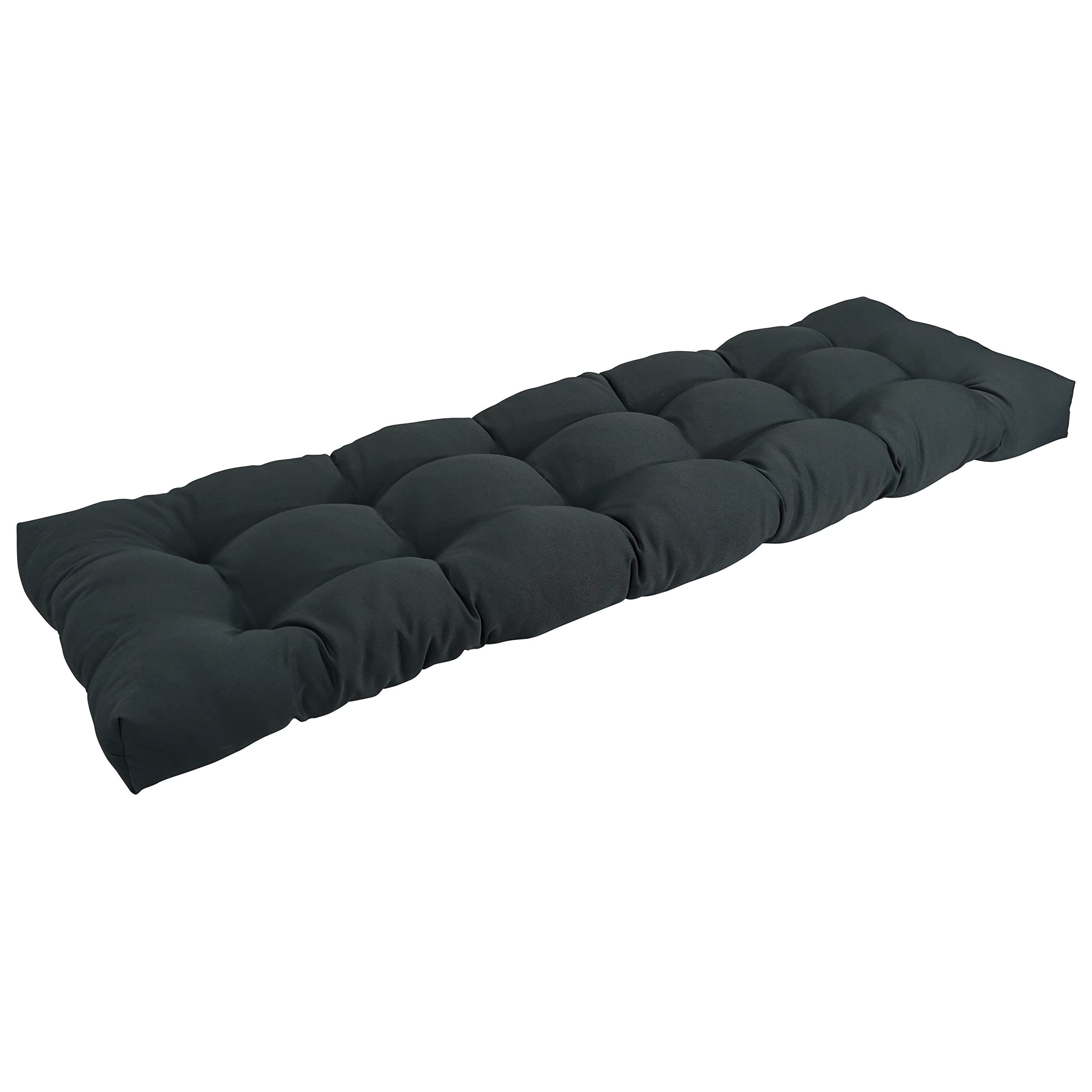55-inch by 19-inch Tufted Solid Twill Bench Cushion Black-Color
