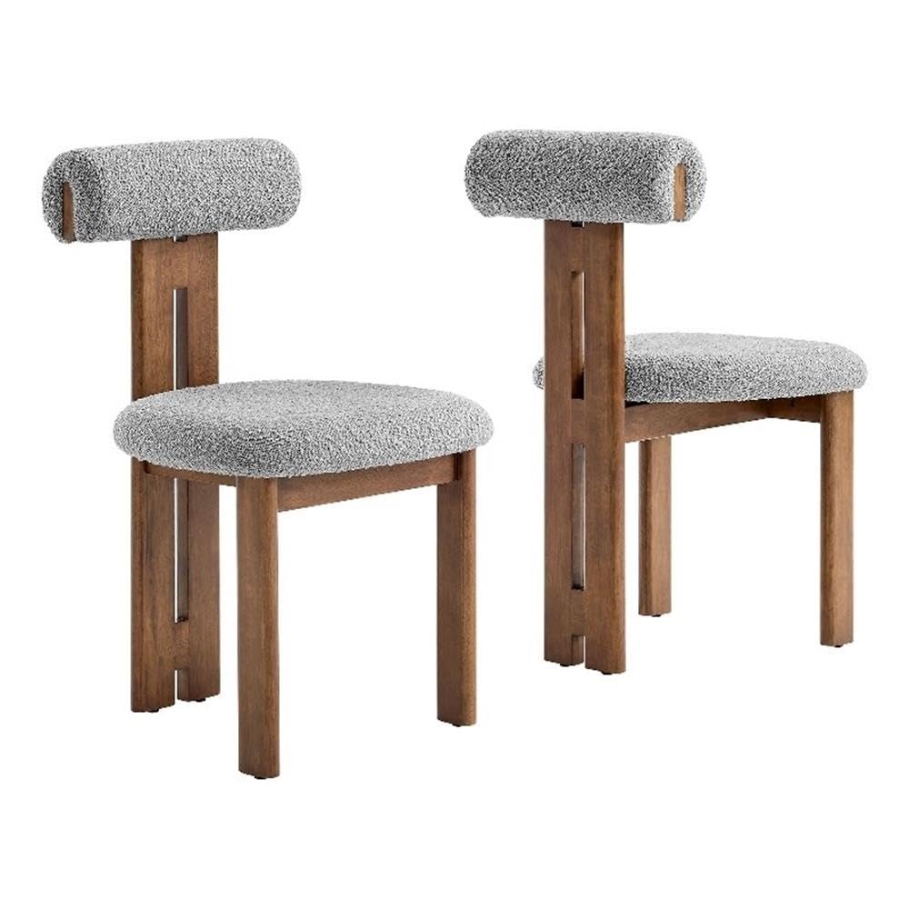 Torian Boucle Fabric Dining Chair Set of 2 by Modway