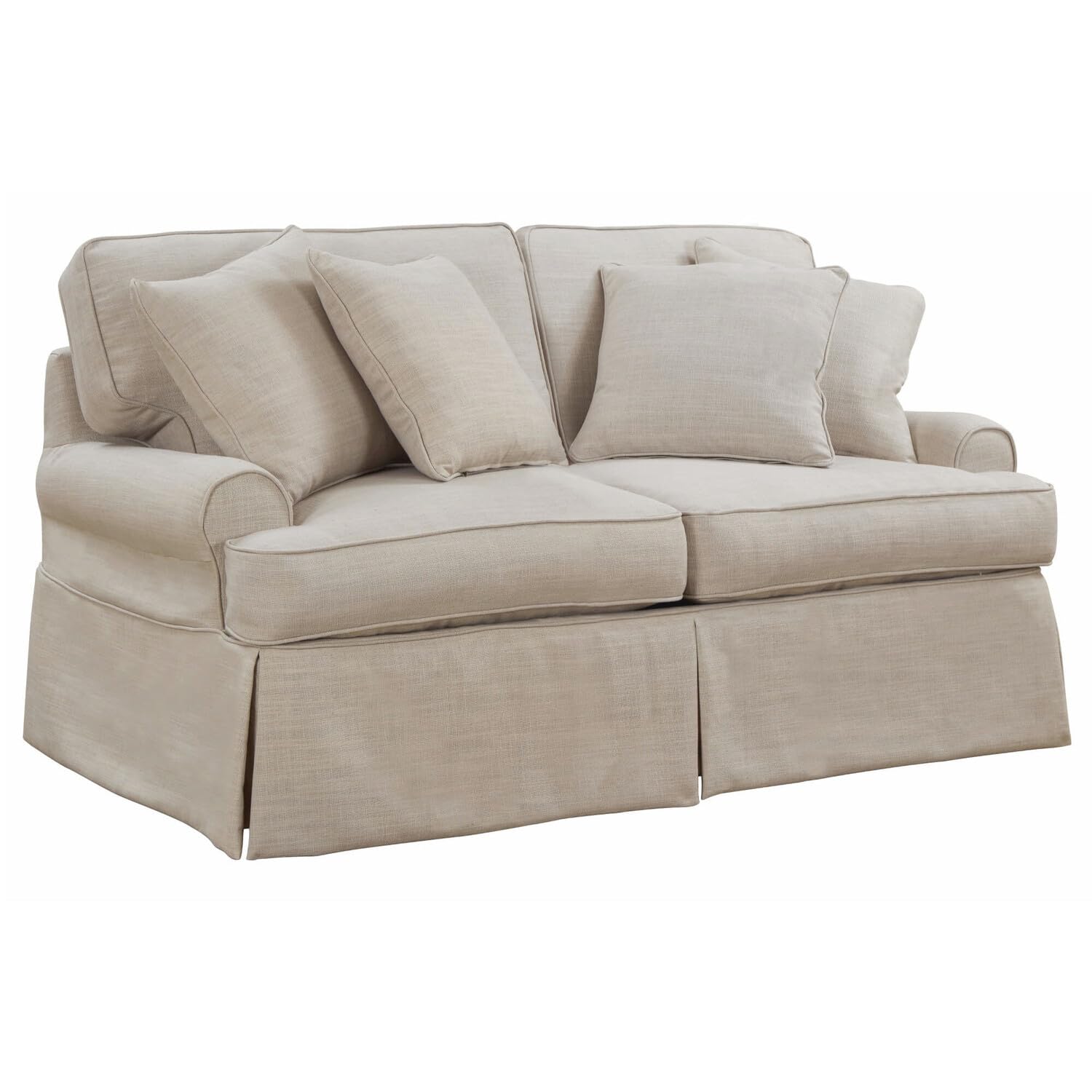 Sunset Trading Horizon T-Cushion Slipcovered Loveseat | Linen