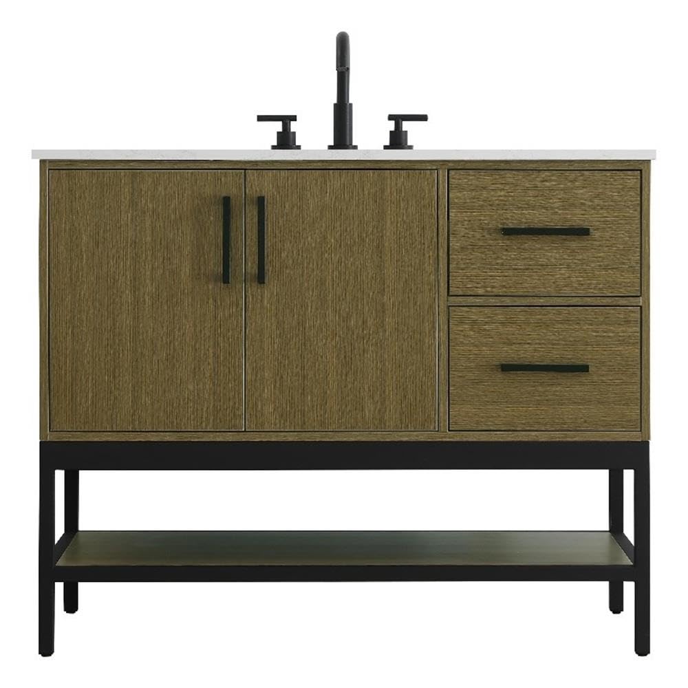 42 inch Single Bathroom Vanity in Chestnut Brown