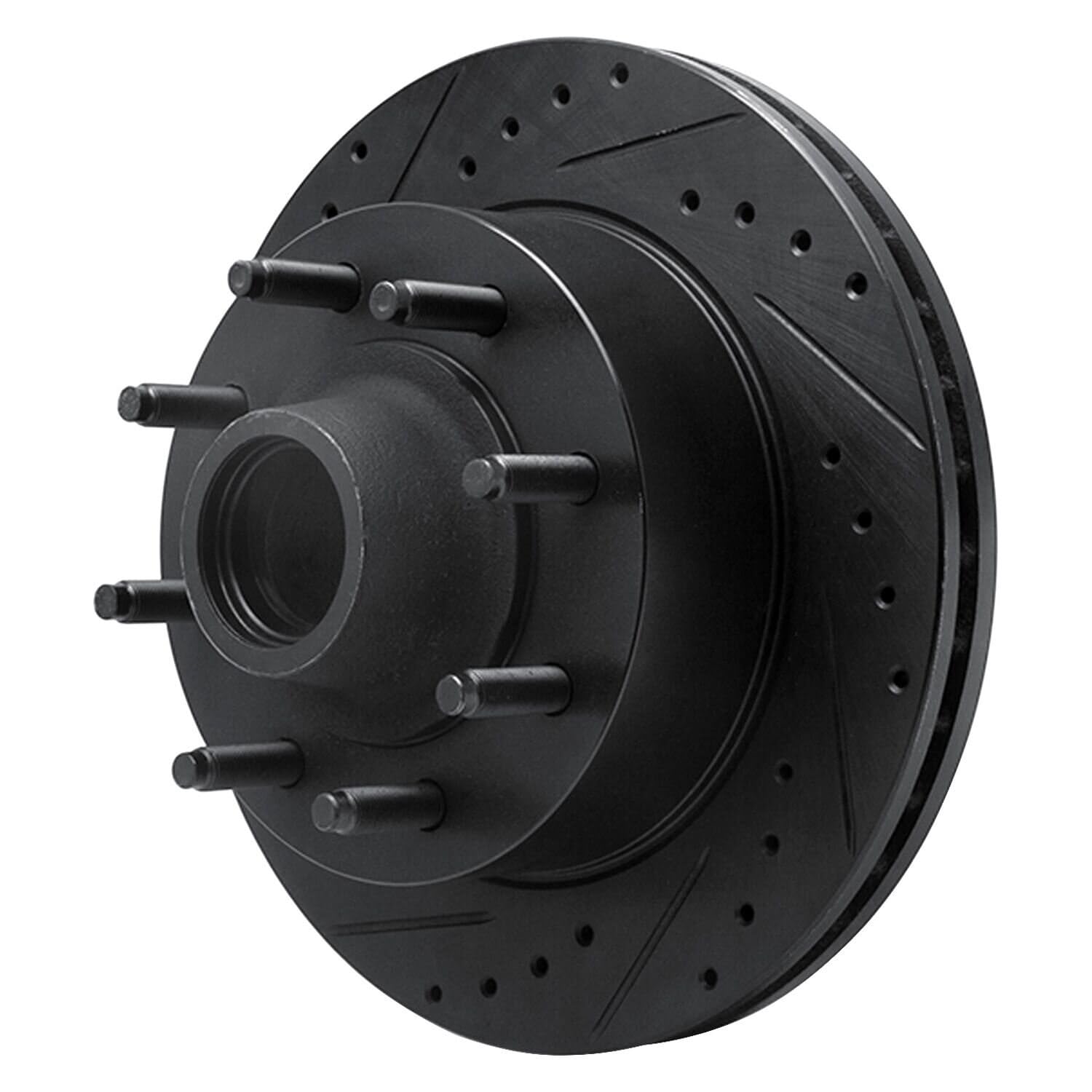 R1 Concepts Brake Rotor Drilled and Slotted Black ECB-54135L