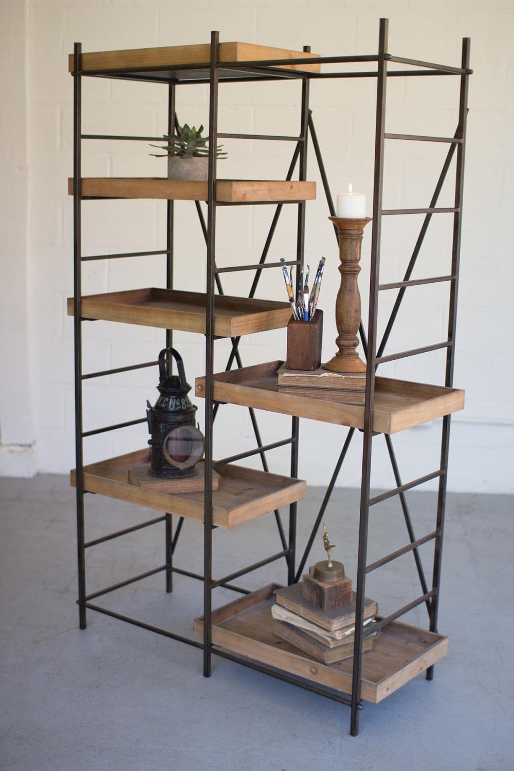 Kalalou Chw1044 Unit W/Six Adjustable Wooden Shelves, Brown