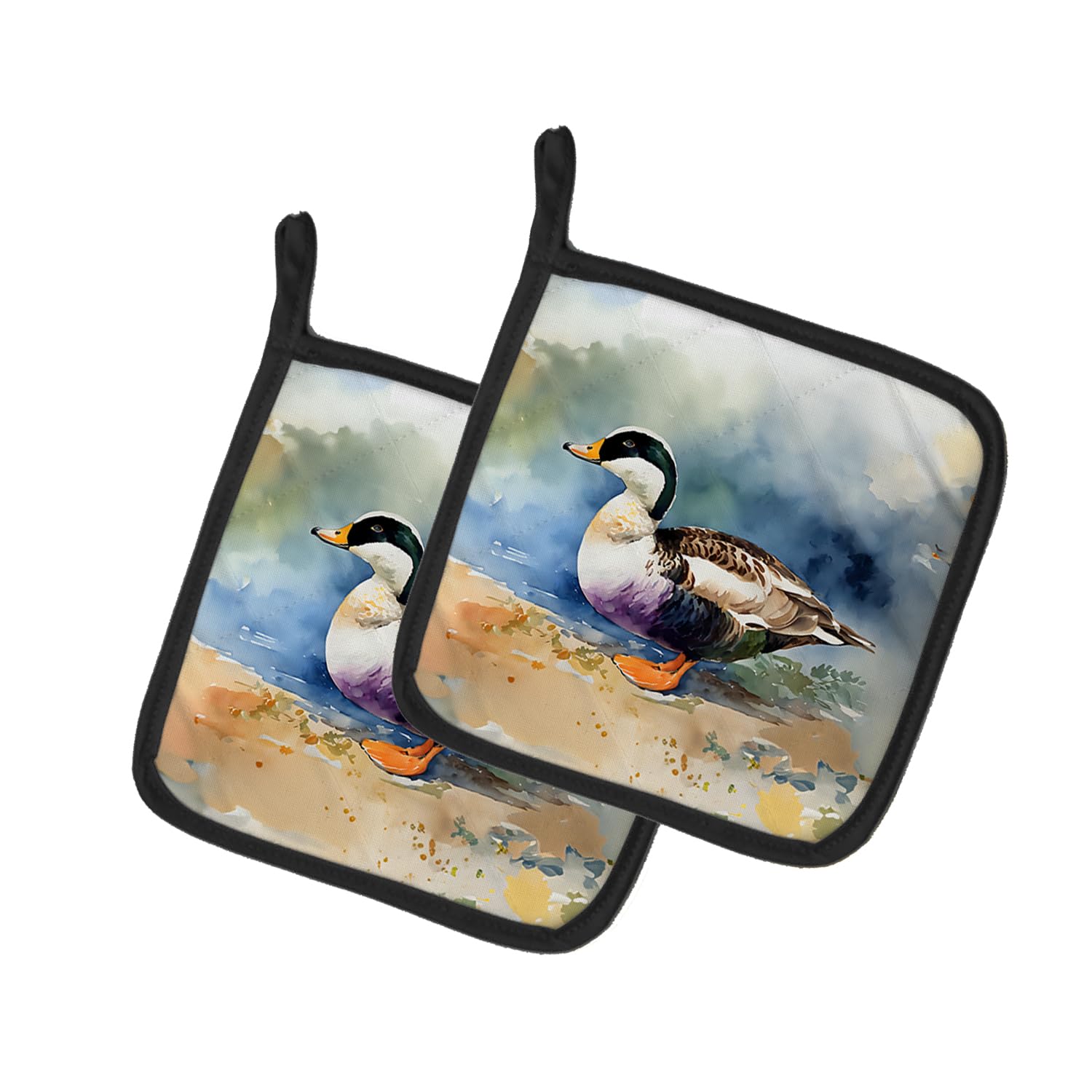 Common Eider Duck Pair of Pot Holders