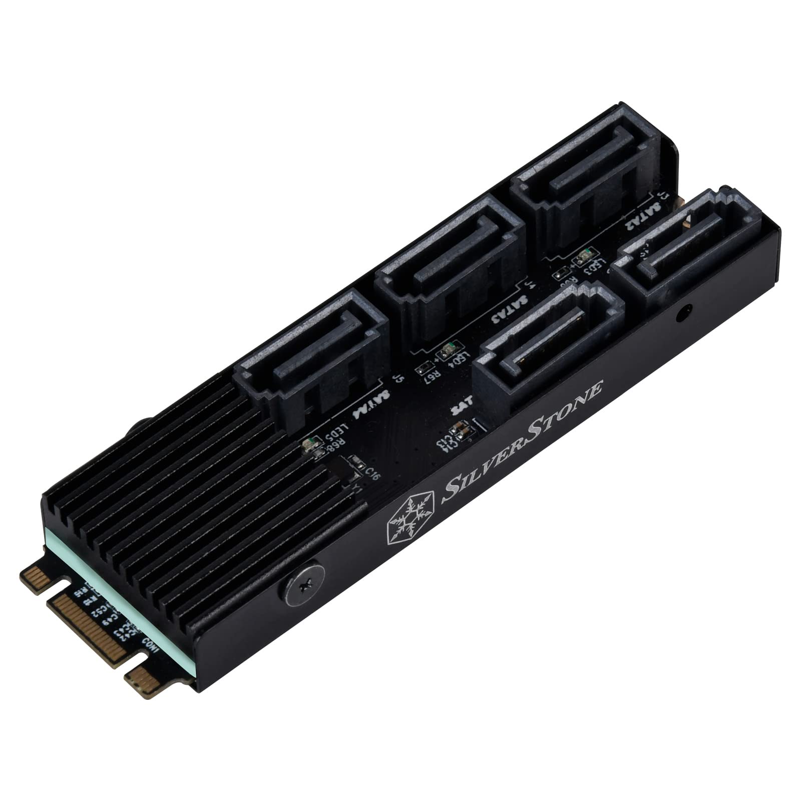 5-Port SATA Gen3 6Gbps Non-RAID M.2 PCIe storage expansion card