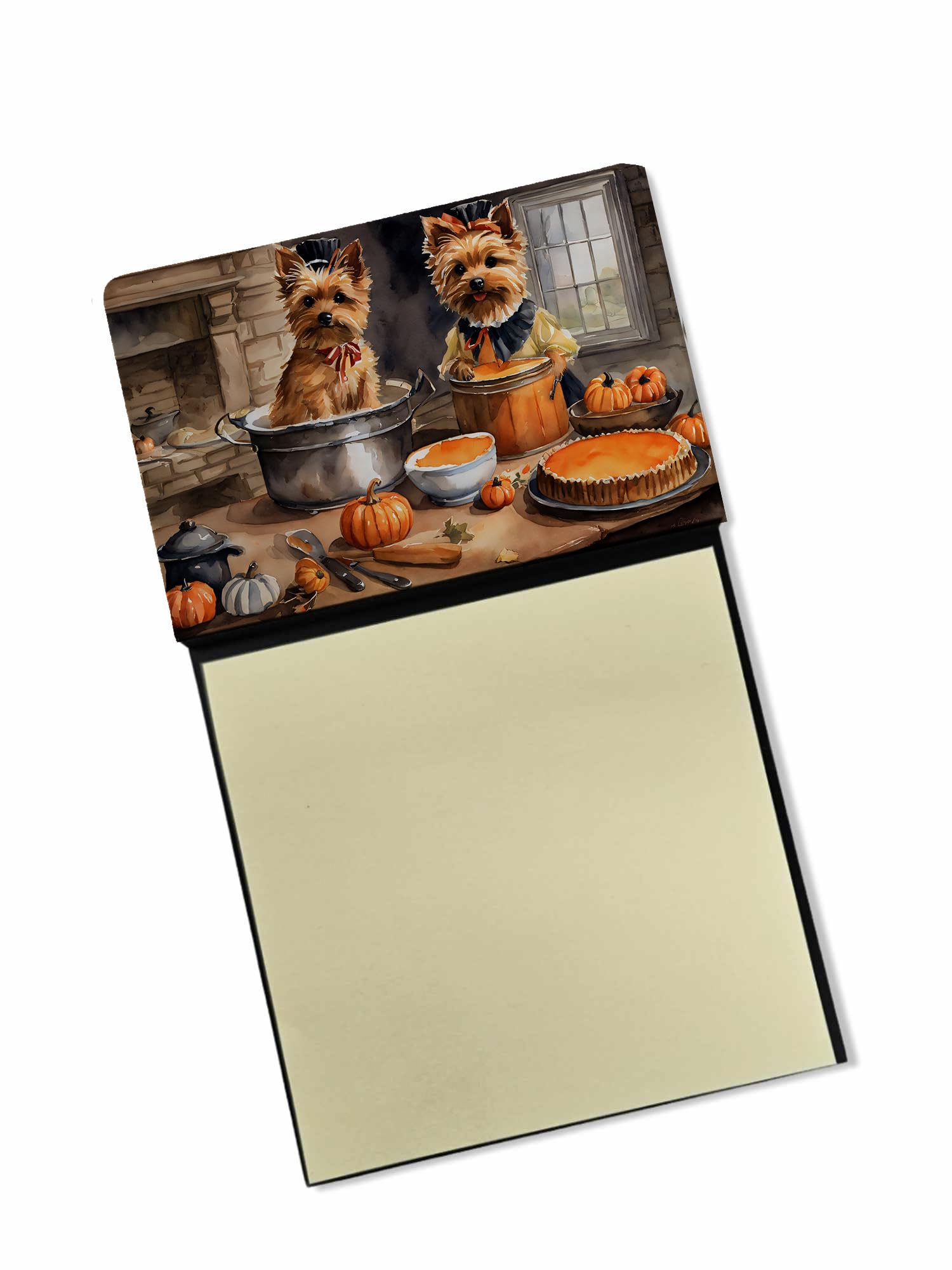 Norwich Terrier Fall Kitchen Pumpkins Sticky Note Holder